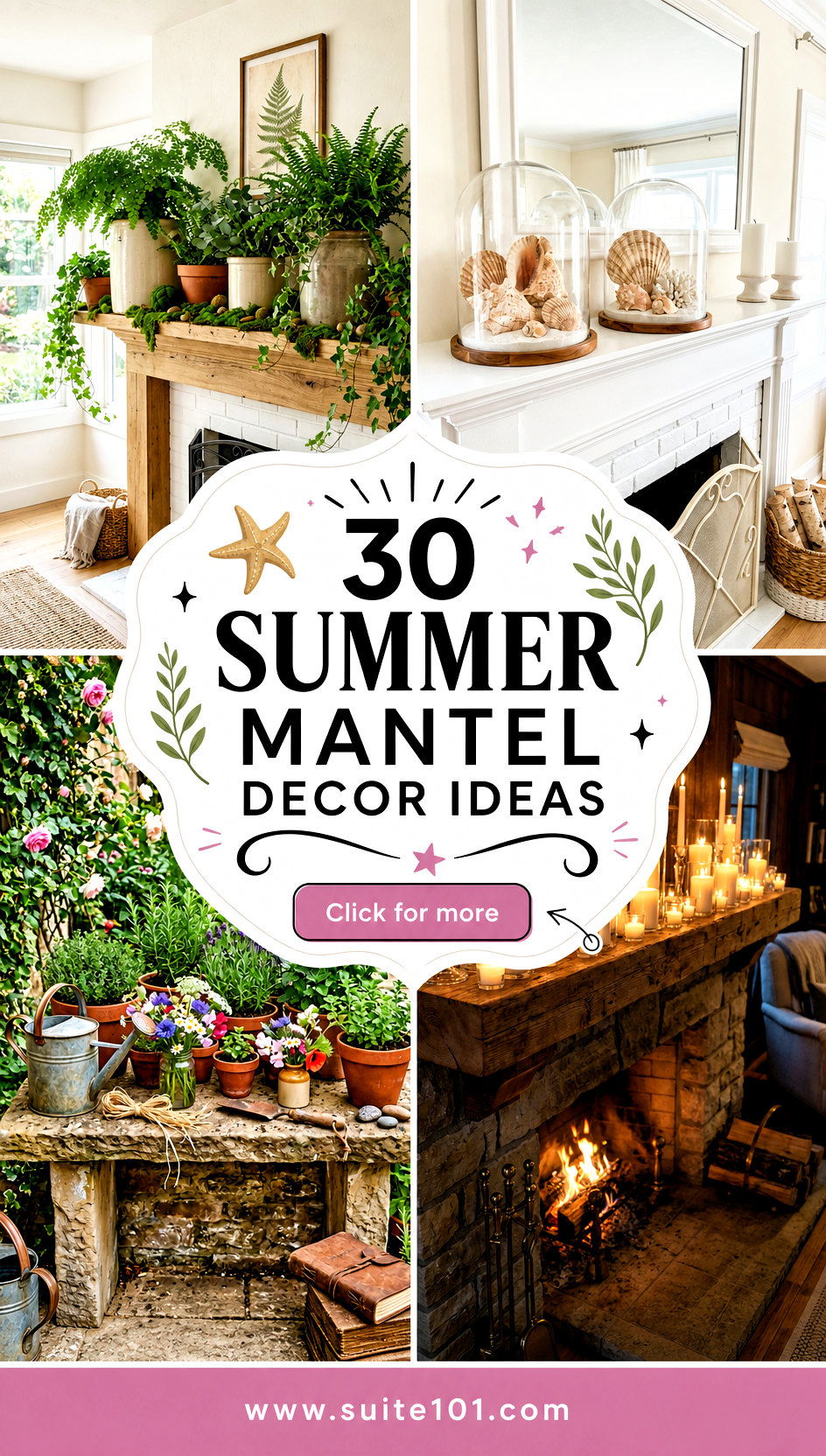 30 Summer Mantel Decor Ideas to Make Your Living Room Glow - 30 Summer Mantel Decor Ideas to Make Your Living Room Glow