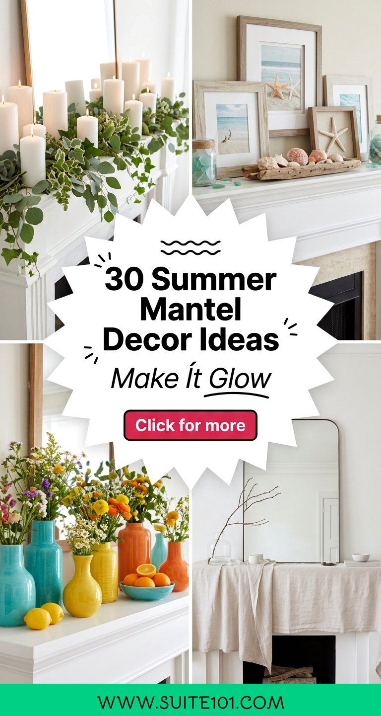30 Summer Mantel Decor Ideas to Make Your Living Room Glow - 30 Summer Mantel Decor Ideas to Make Your Living Room Glow