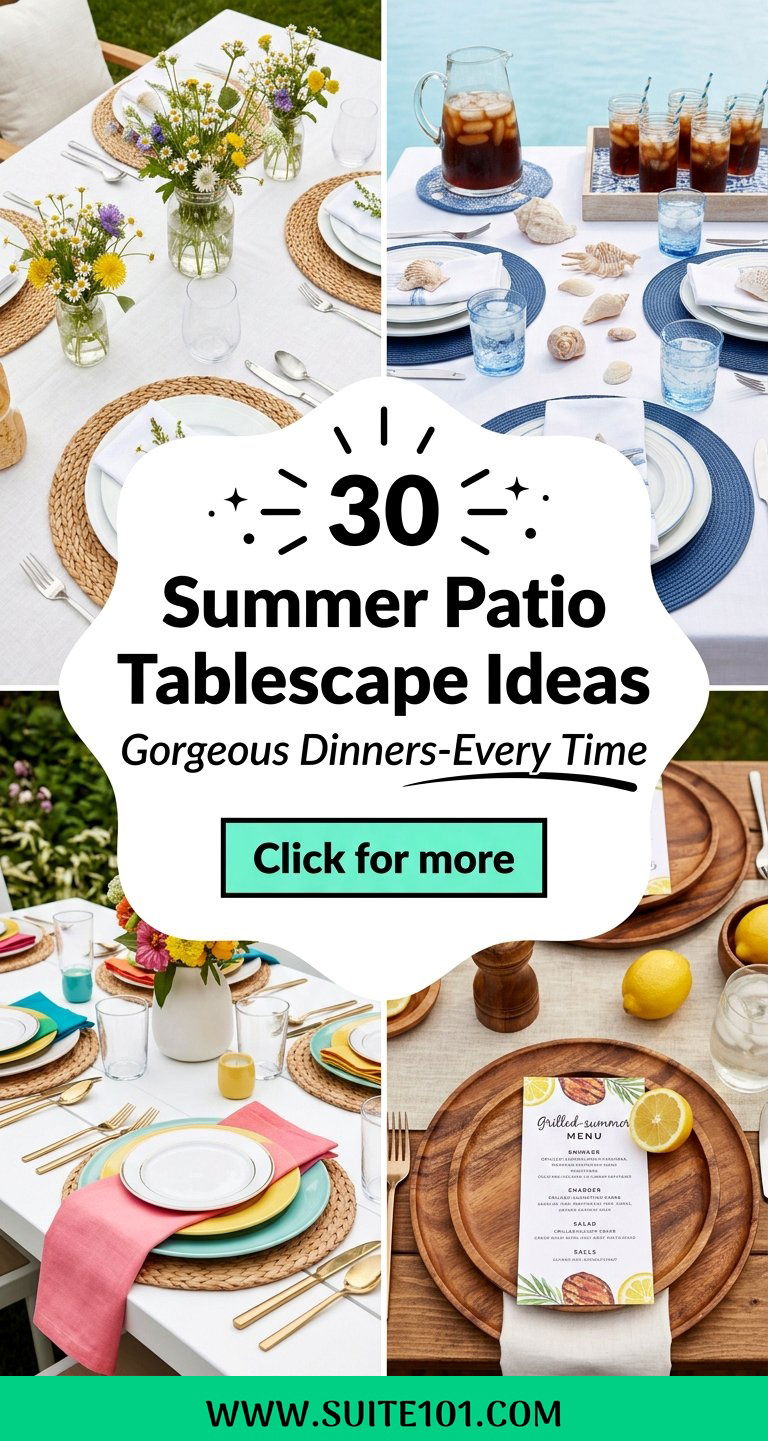 30 Summer Patio Tablescape Ideas for Gorgeous Dinners Every Time - 30 Summer Patio Tablescape Ideas for Gorgeous Dinners Every Time
