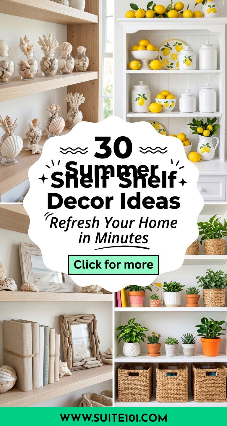 30 Summer Shelf Decor Ideas to Refresh Your Home in Minutes - 30 Summer Shelf Decor Ideas to Refresh Your Home in Minutes