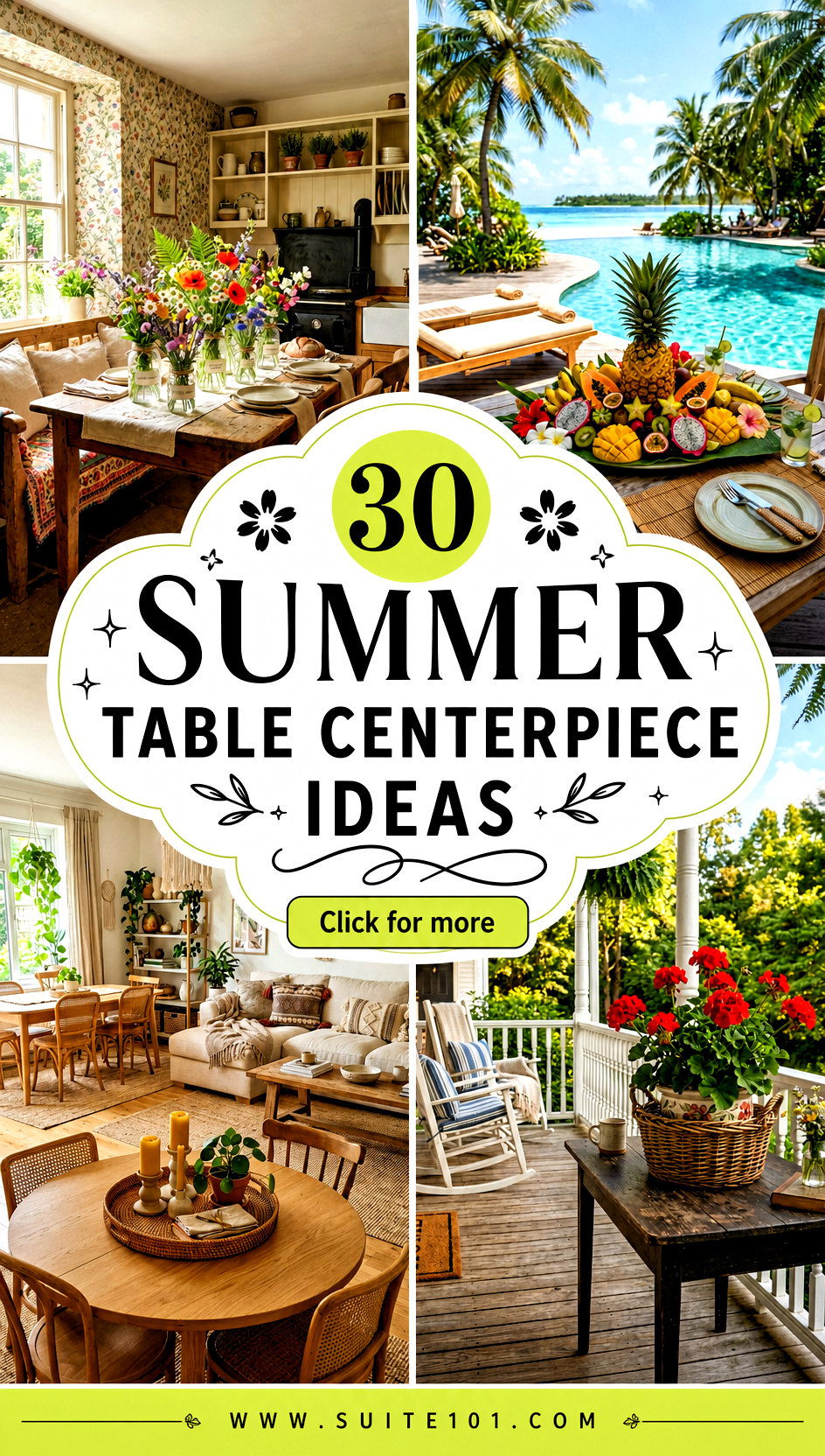 30 Summer Table Centerpiece Ideas for a Fresh Photo-Ready Table - 30 Summer Table Centerpiece Ideas for a Fresh, Photo-Ready Table