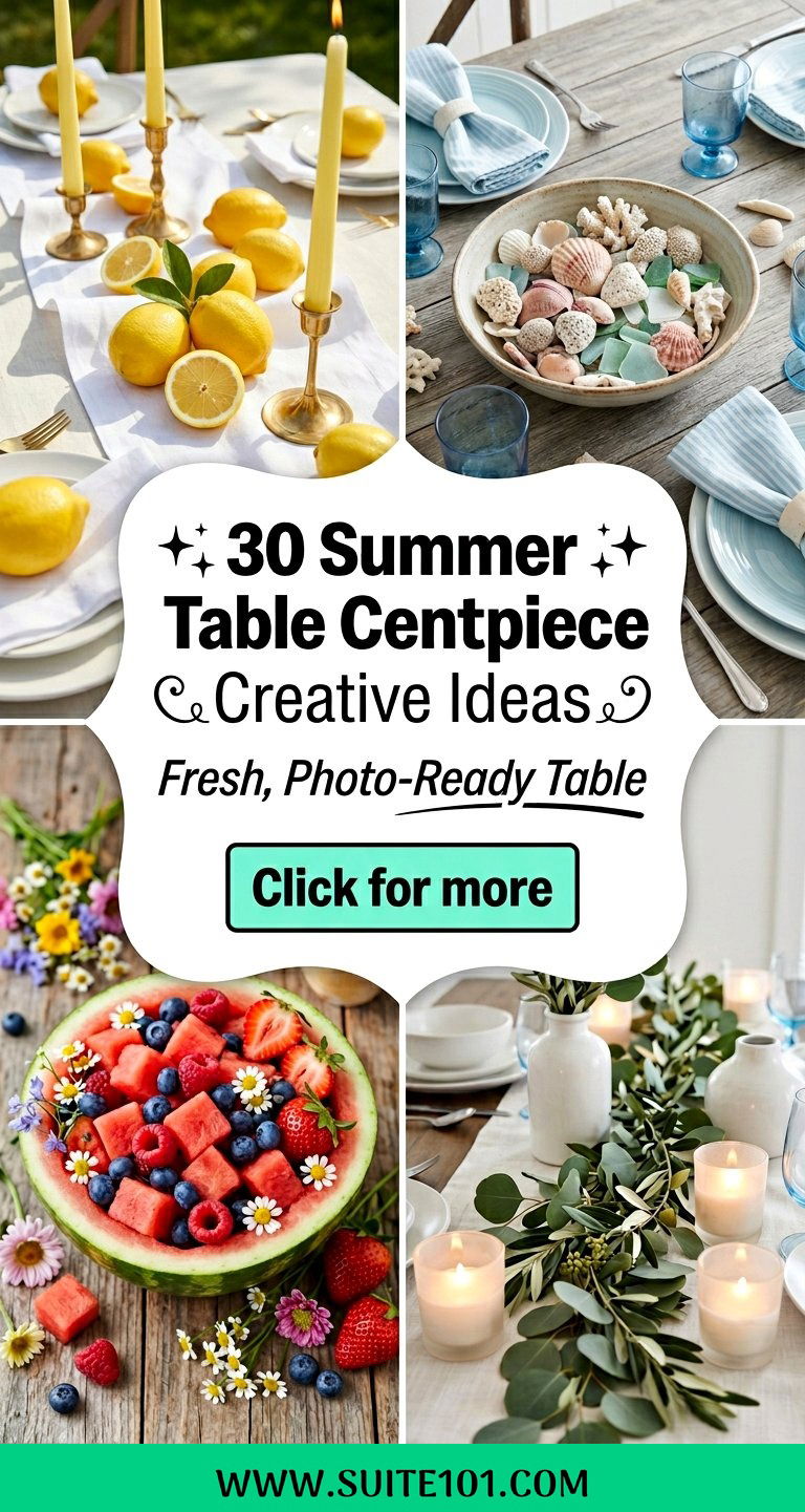30 Summer Table Centerpiece Ideas for a Fresh Photo-Ready Table - 30 Summer Table Centerpiece Ideas for a Fresh, Photo-Ready Table