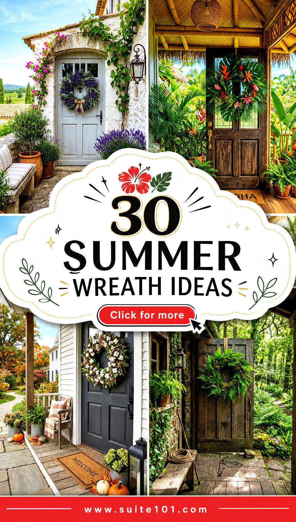 30 Summer Wreath Ideas to Freshen Your Door With Seasonal Style - 30 Summer Wreath Ideas to Freshen Your Door With Seasonal Style