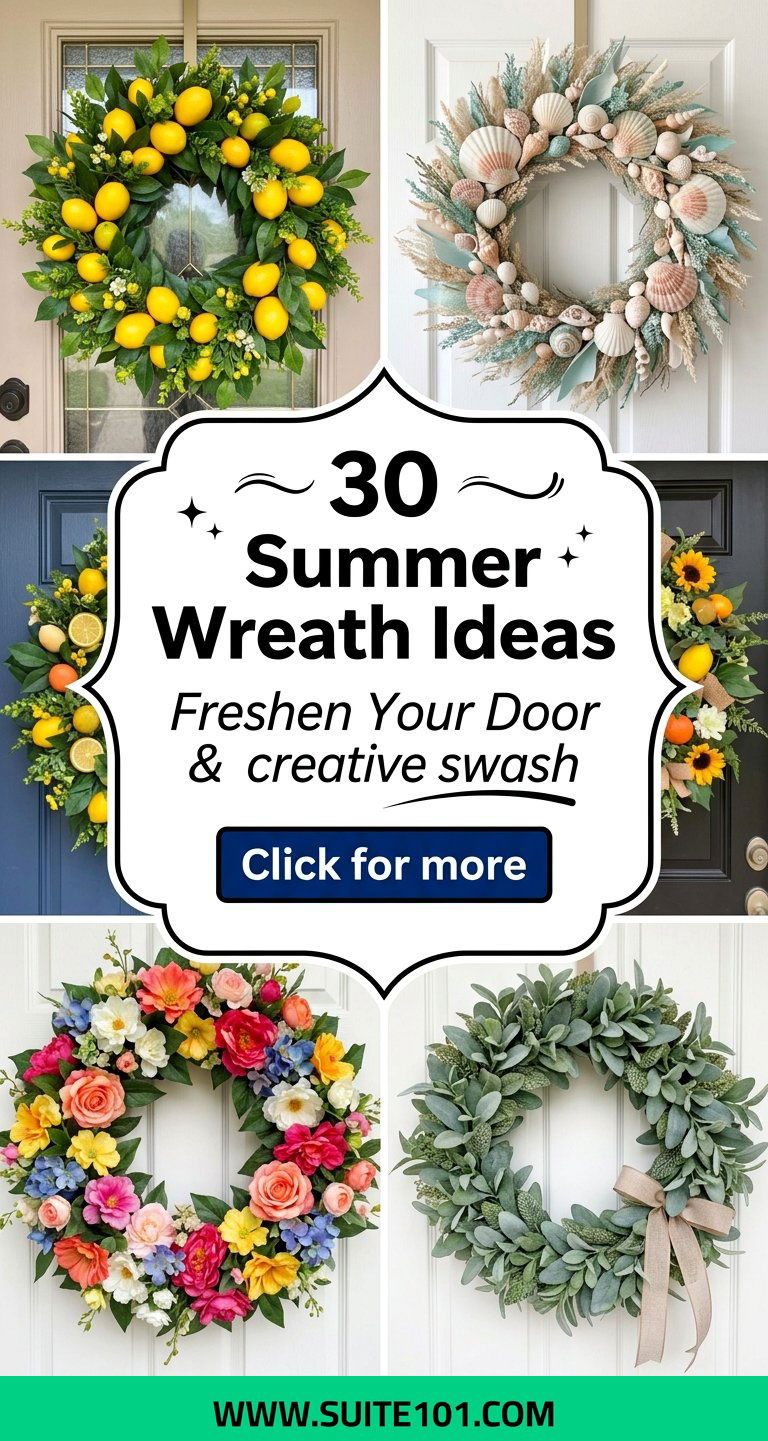 30 Summer Wreath Ideas to Freshen Your Door With Seasonal Style - 30 Summer Wreath Ideas to Freshen Your Door With Seasonal Style