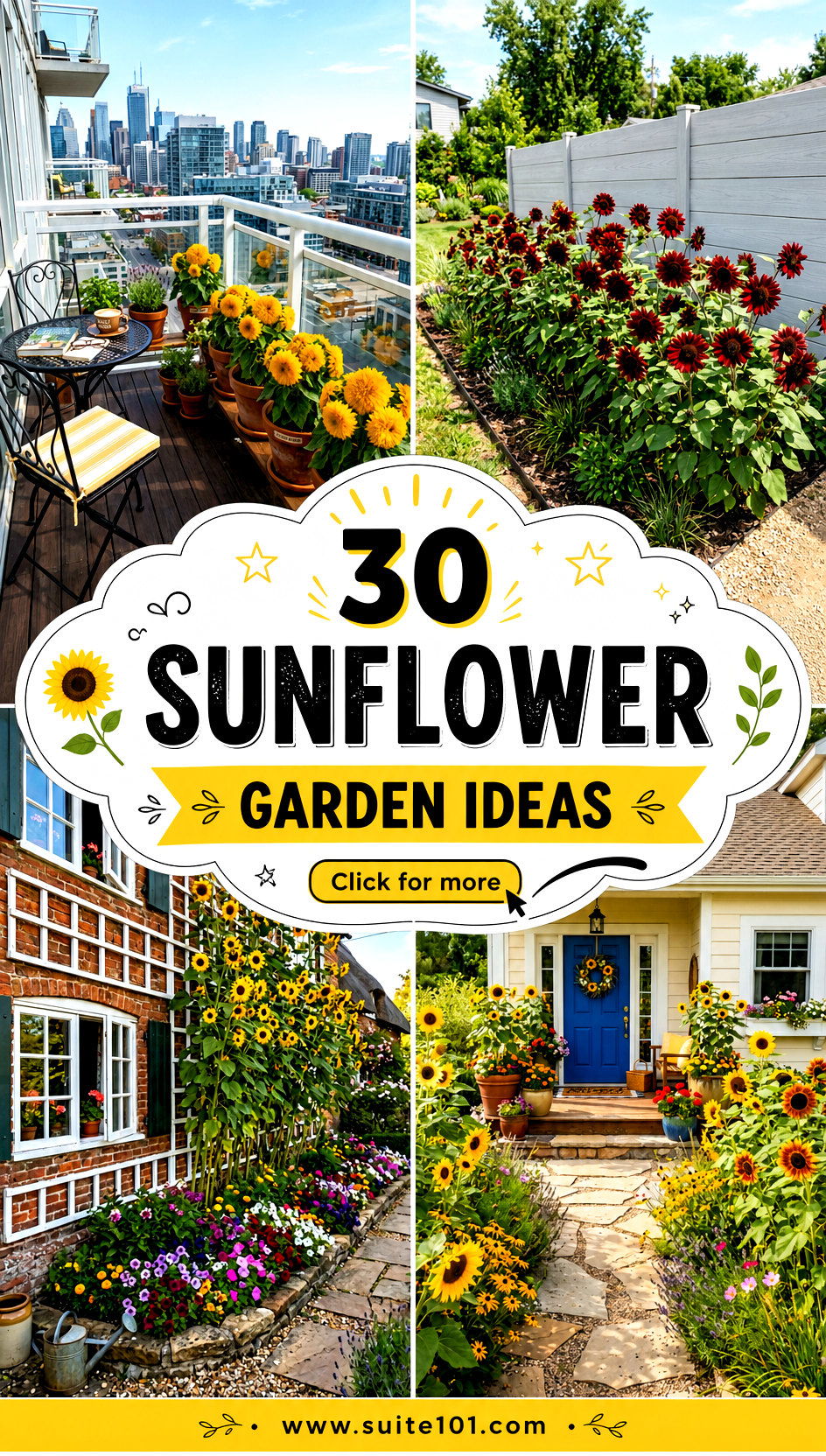 30 Sunflower Garden Ideas for a Blooming Backyard Showstopper - 30 Sunflower Garden Ideas for a Blooming Backyard Showstopper
