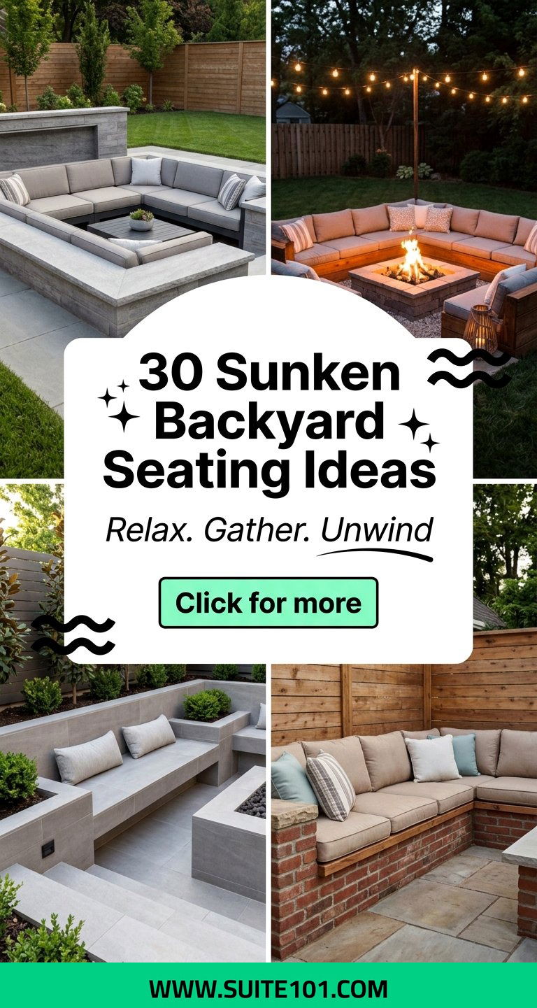 30 Sunken Backyard Seating Ideas for a Relaxing Social Space - 30 Sunken Backyard Seating Ideas for a Relaxing Social Space