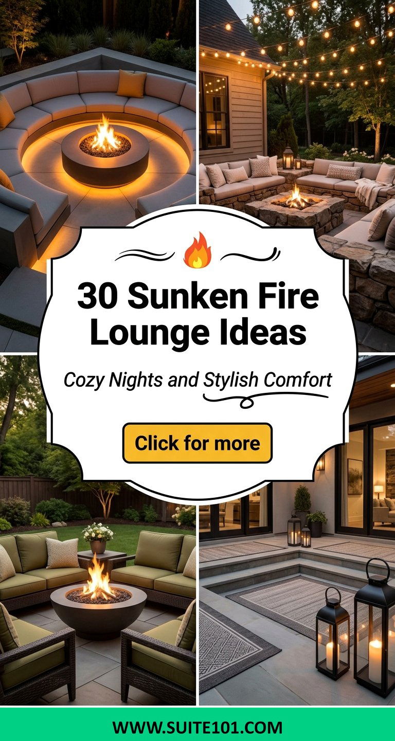 30 Sunken Fire Lounge Ideas for Cozy Nights and Stylish Comfort - 30 Sunken Fire Lounge Ideas for Cozy Nights and Stylish Comfort