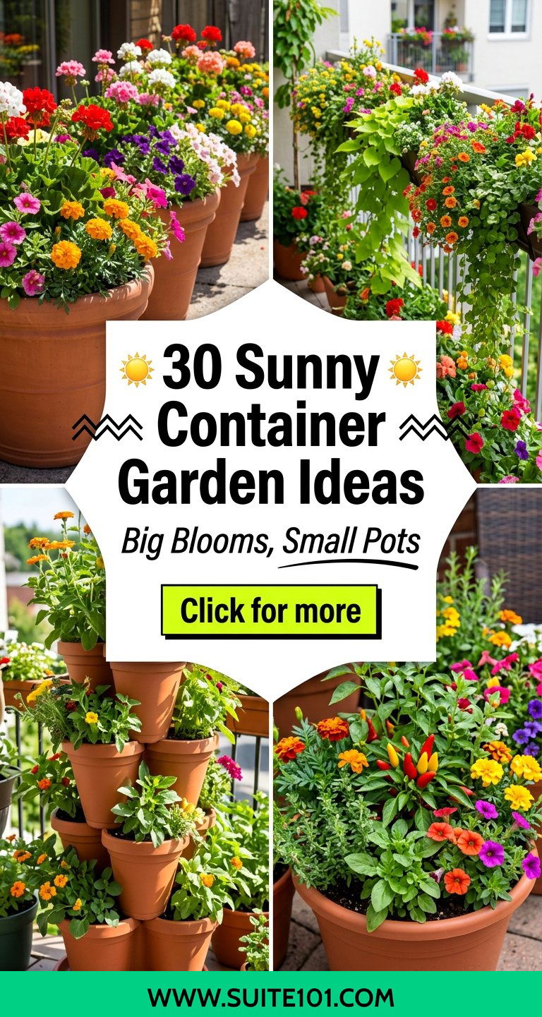 30 Sunny Container Garden Ideas for Big Blooms in Small Pots - 30 Sunny Container Garden Ideas for Big Blooms in Small Pots