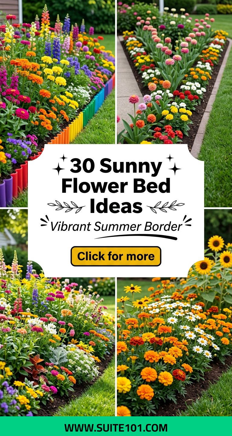 30 Sunny Flower Bed Ideas to Create a Vibrant Summer Border - 30 Sunny Flower Bed Ideas to Create a Vibrant Summer Border
