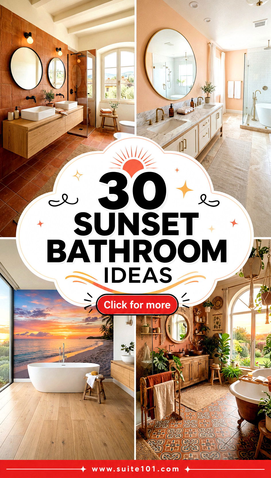 30 Sunset Bathroom Ideas for Warm Glow and Spa Calm Vibes - 30 Sunset Bathroom Ideas for Warm Glow and Spa Calm Vibes