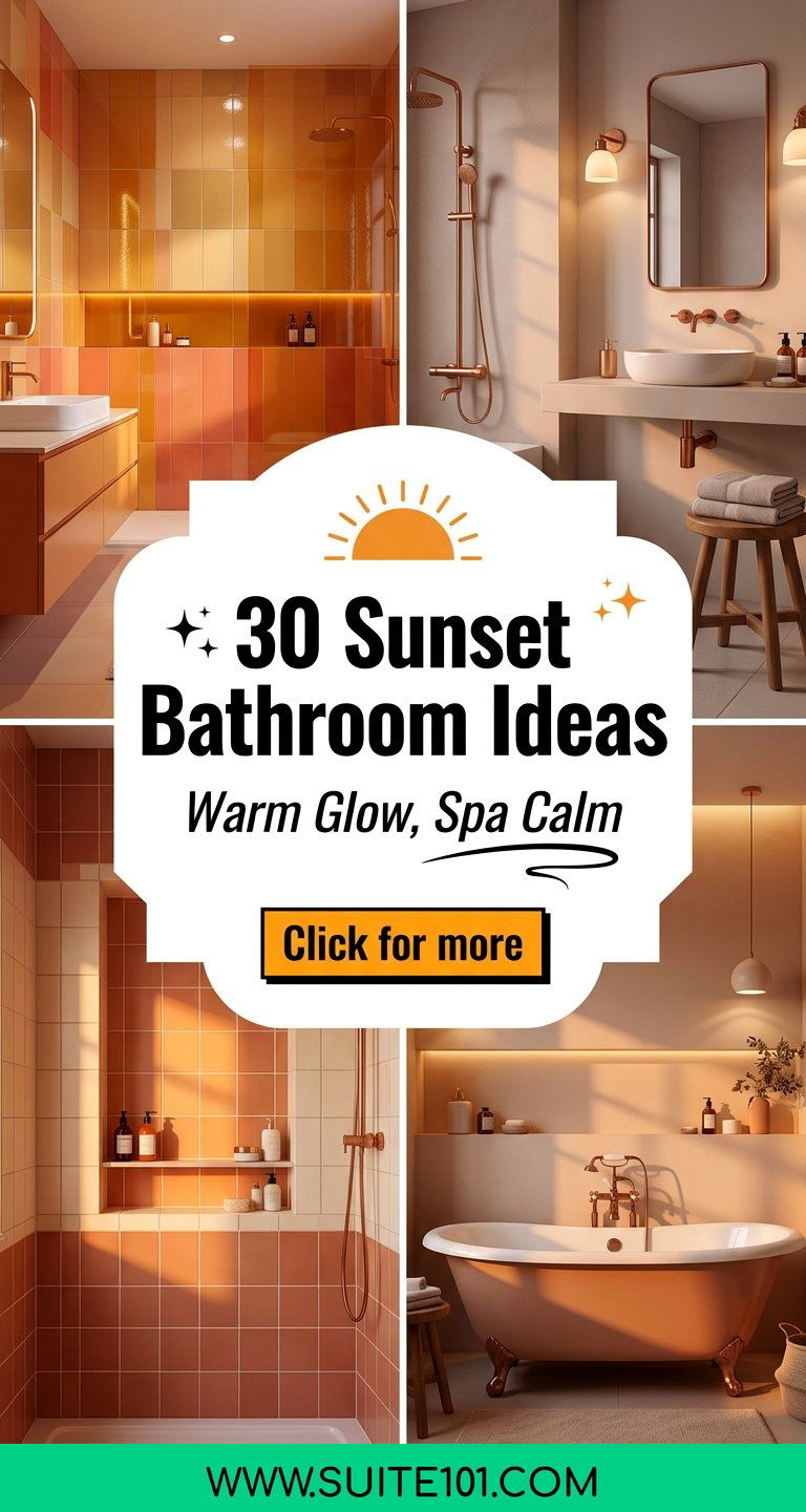 30 Sunset Bathroom Ideas for Warm Glow and Spa Calm Vibes - 30 Sunset Bathroom Ideas for Warm Glow and Spa Calm Vibes