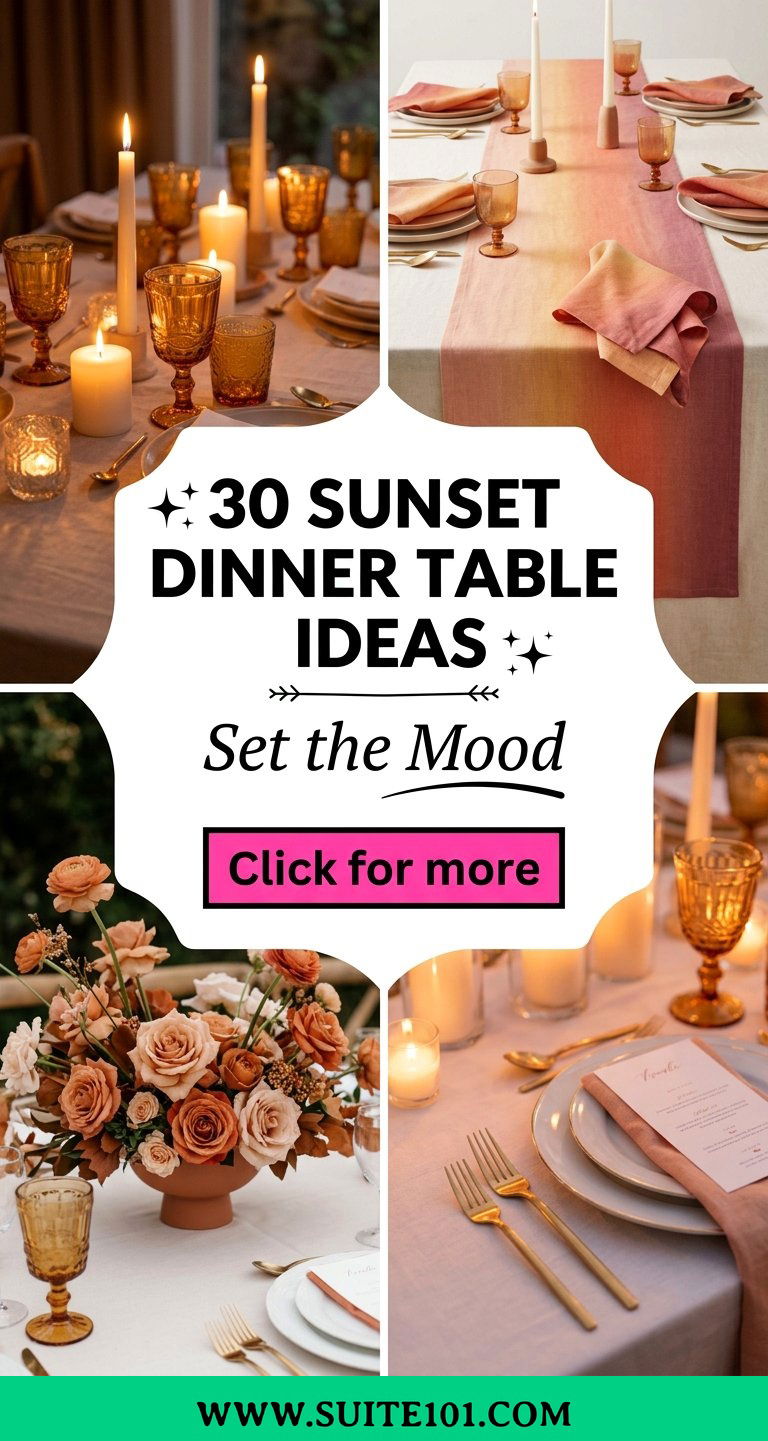 30 Sunset Dinner Table Ideas for Romantic Nights at Home - 30 Sunset Dinner Table Ideas for Romantic Nights at Home