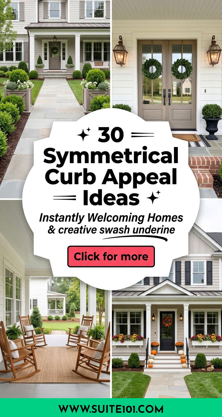 30 Symmetrical Curb Appeal Ideas for Instantly Welcoming Homes - 30 Symmetrical Curb Appeal Ideas for Instantly Welcoming Homes