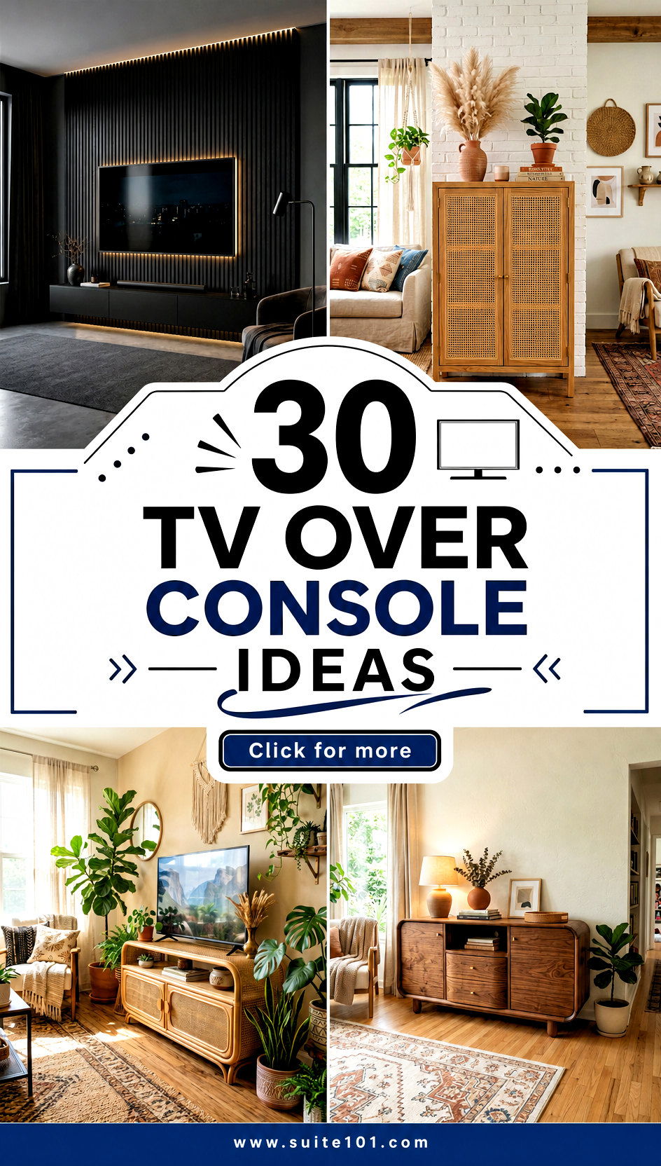 30 TV Over Console Ideas to Create a Clean Cinematic Living Room - 30 TV Over Console Ideas to Create a Clean, Cinematic Living Room
