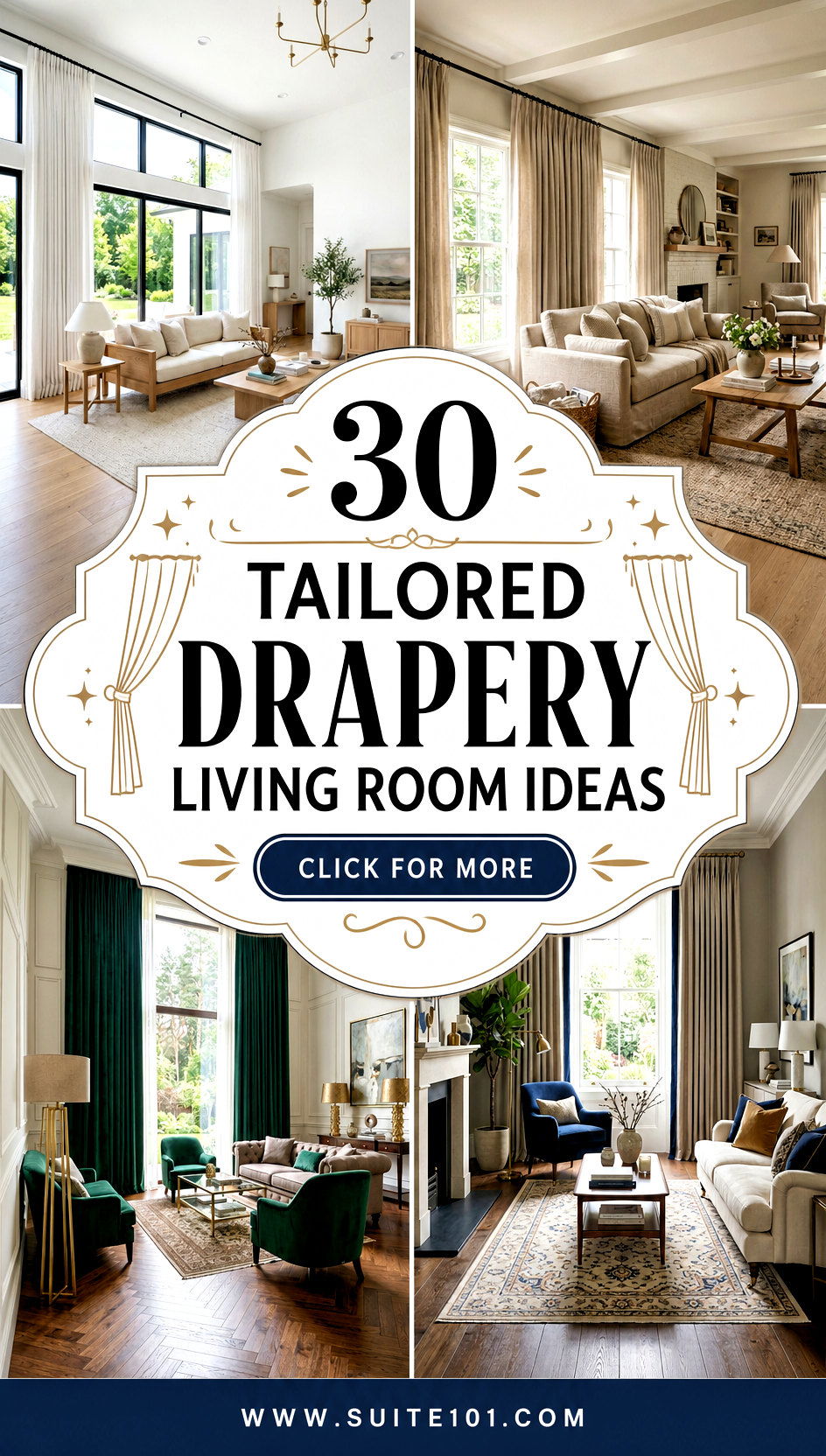 30 Tailored Drapery Living Room Ideas for Elegant Window Drama - 30 Tailored Drapery Living Room Ideas for Elegant Window Drama
