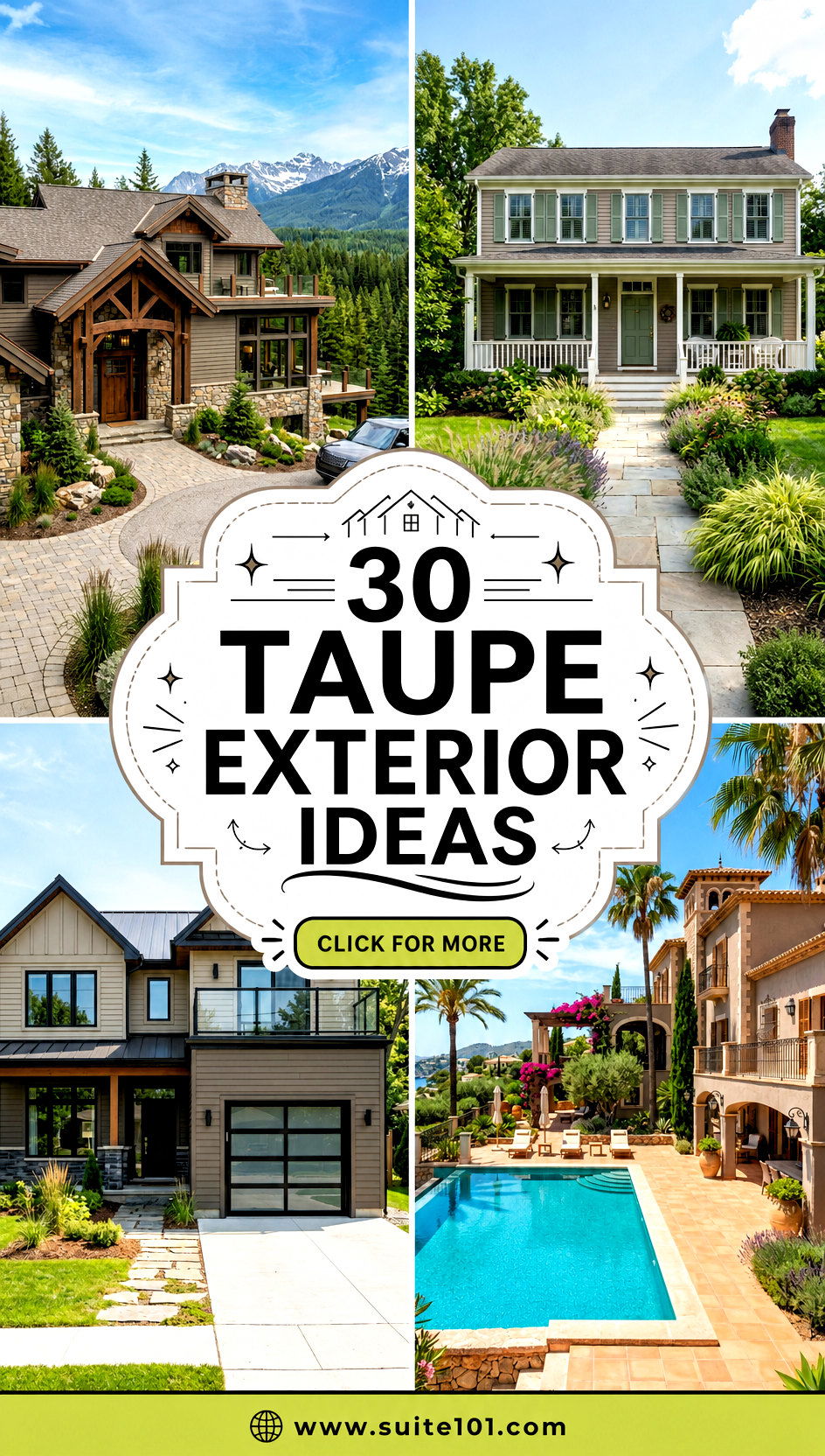 30 Taupe Exterior Ideas to Upgrade Curb Appeal With Class - 30 Taupe Exterior Ideas to Upgrade Curb Appeal With Class
