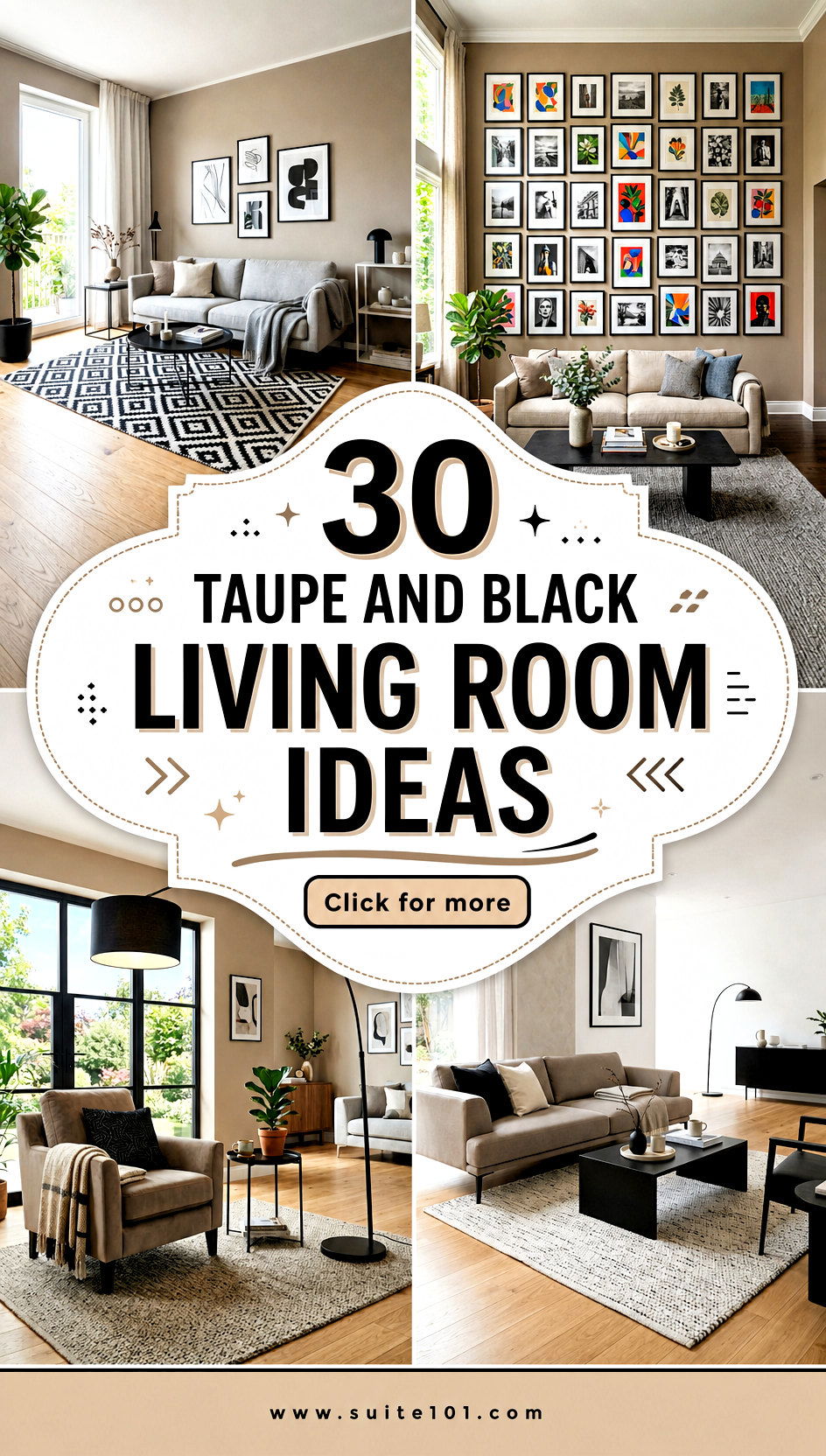 30 Taupe and Black Living Room Ideas Elegant Contrast That Wows - 30 Taupe and Black Living Room Ideas: Elegant Contrast That Wow's