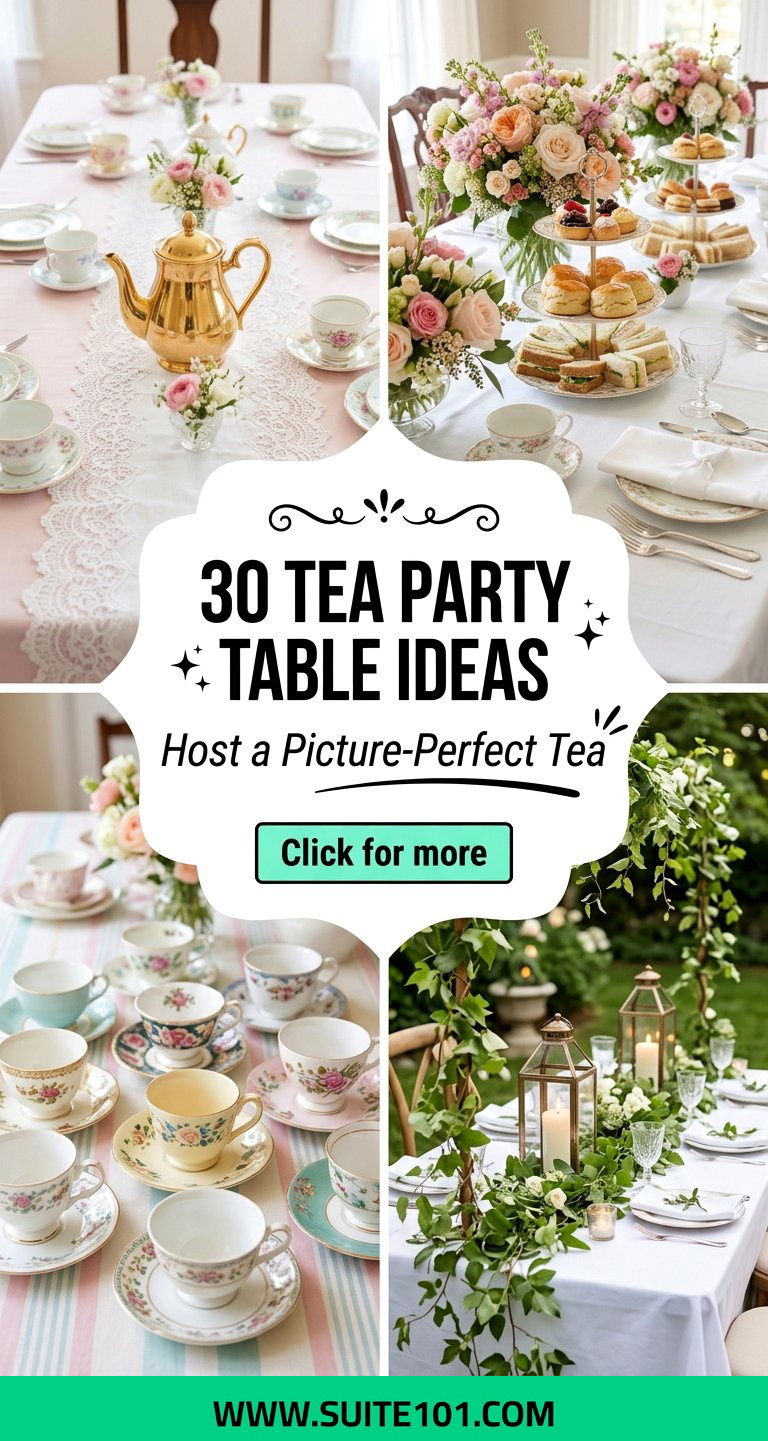 30 Tea Party Table Ideas to Host a Picture-Perfect Afternoon Tea - 30 Tea Party Table Ideas to Host a Picture-Perfect Afternoon Tea