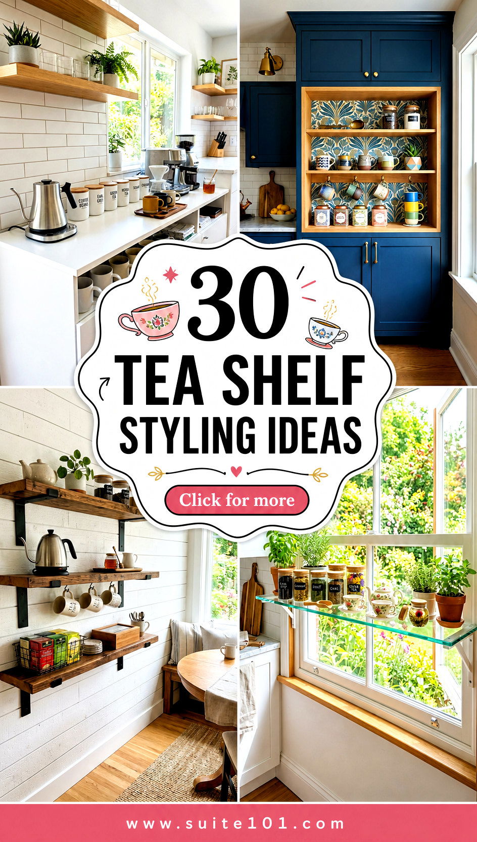 30 Tea Shelf Styling Ideas for a Pinterest-Pretty Display - 30 Tea Shelf Styling Ideas for a Pinterest-Pretty Display