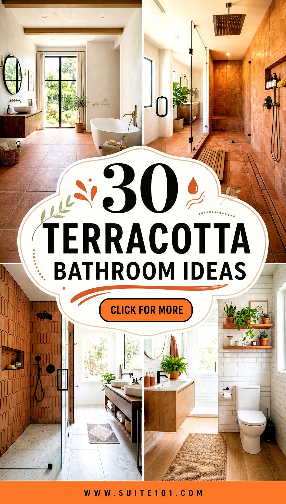 30 Terracotta Bathroom Ideas for Warm Color and Spa Vibes - 30 Terracotta Bathroom Ideas for Warm Color and Spa Vibes