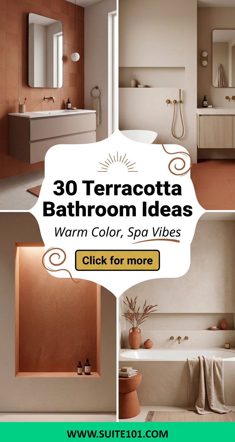 30 Terracotta Bathroom Ideas for Warm Color and Spa Vibes - 30 Terracotta Bathroom Ideas for Warm Color and Spa Vibes