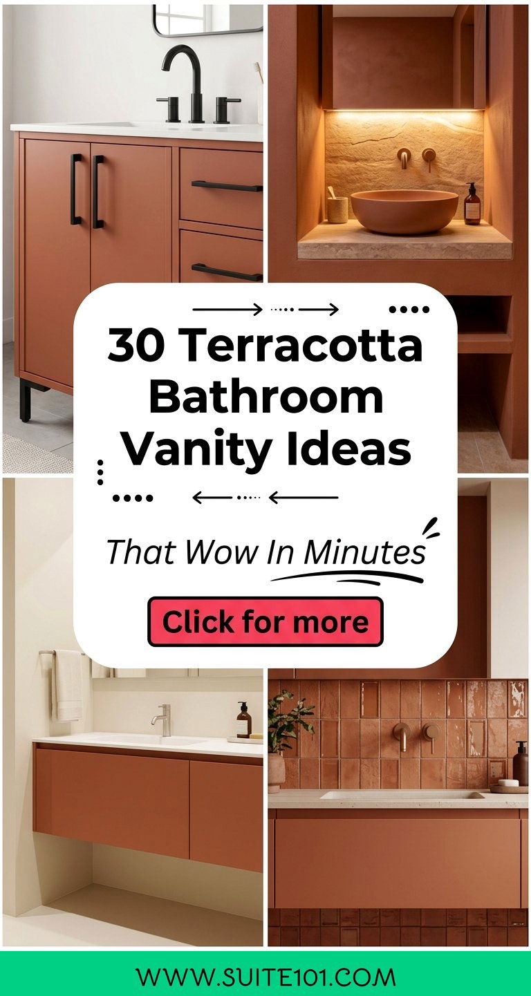 30 Terracotta Bathroom Vanity Ideas That Wow In Minutes - 30 Terracotta Bathroom Vanity Ideas That Wow In Minutes