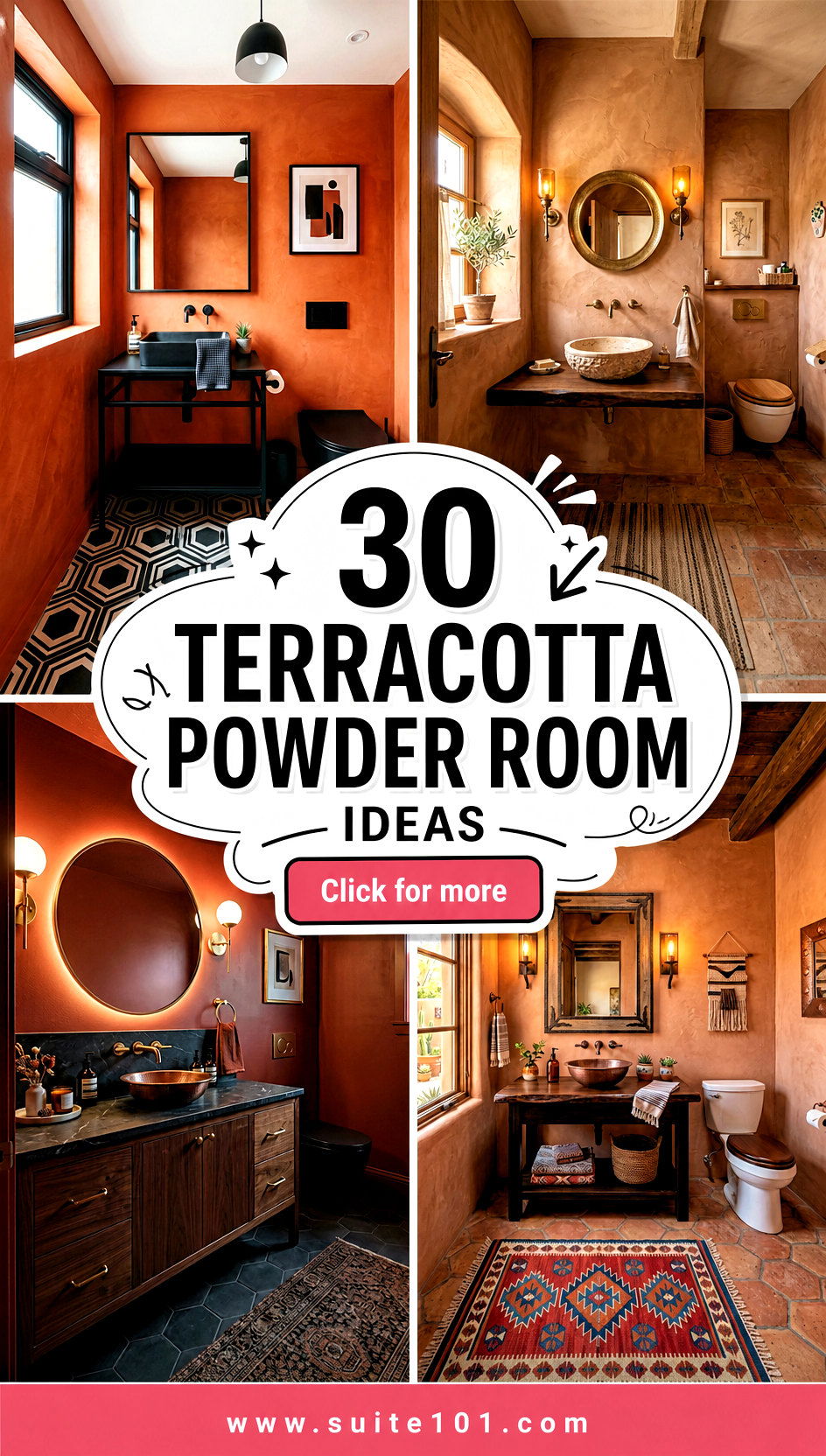 30 Terracotta Powder Room Ideas For A Bold Beautiful Mini Space - 30 Terracotta Powder Room Ideas For A Bold, Beautiful Mini Space