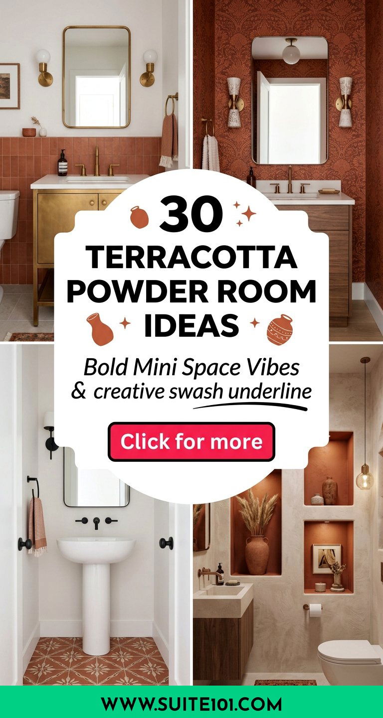 30 Terracotta Powder Room Ideas For A Bold Beautiful Mini Space - 30 Terracotta Powder Room Ideas For A Bold, Beautiful Mini Space