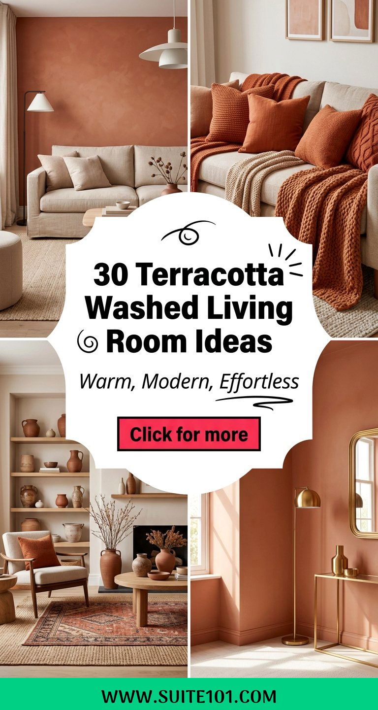 30 Terracotta Washed Living Room Ideas for Warm Modern Style - 30 Terracotta Washed Living Room Ideas for Warm, Modern Style