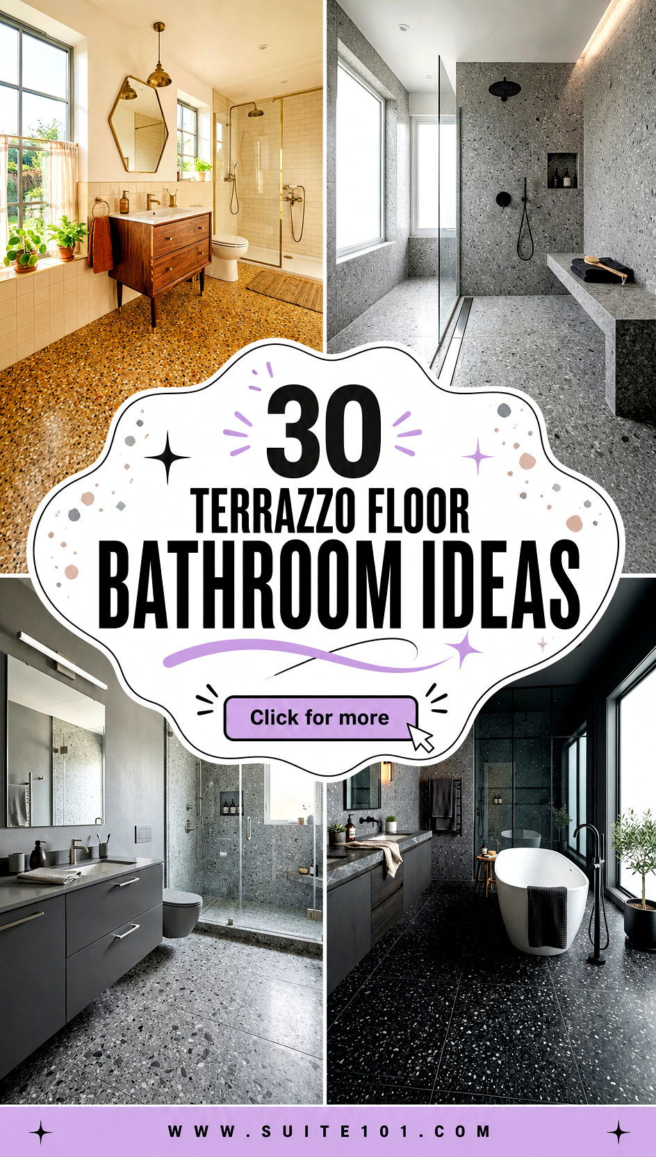 30 Terrazzo Floor Bathroom Ideas for a Chic Easy-Update Look - 30 Terrazzo Floor Bathroom Ideas for a Chic, Easy-Update Look