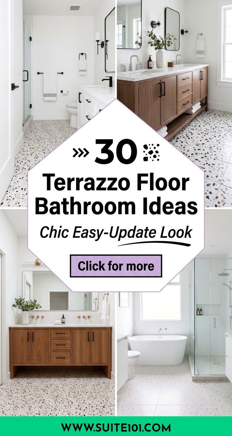 30 Terrazzo Floor Bathroom Ideas for a Chic Easy-Update Look - 30 Terrazzo Floor Bathroom Ideas for a Chic, Easy-Update Look