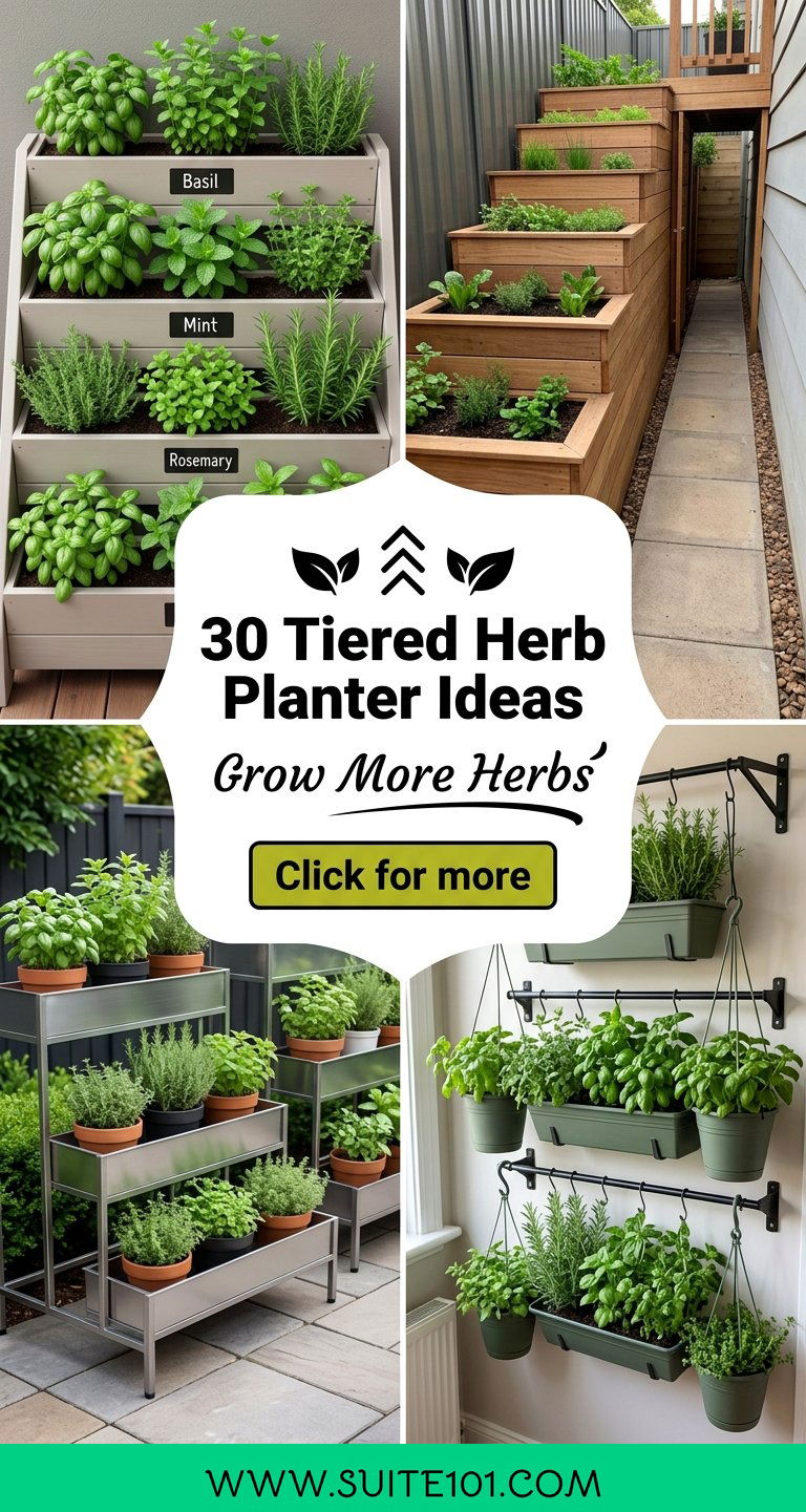 30 Tiered Herb Planter Ideas to Grow More Herbs in Small Spaces - 30 Tiered Herb Planter Ideas to Grow More Herbs in Small Spaces