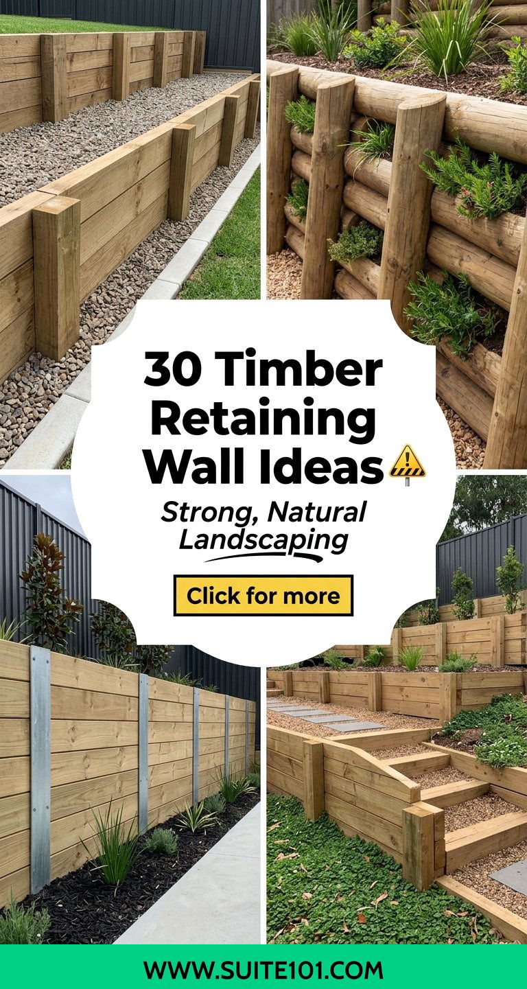 30 Timber Retaining Wall Ideas for Strong Natural Landscaping - 30 Timber Retaining Wall Ideas for Strong, Natural Landscaping