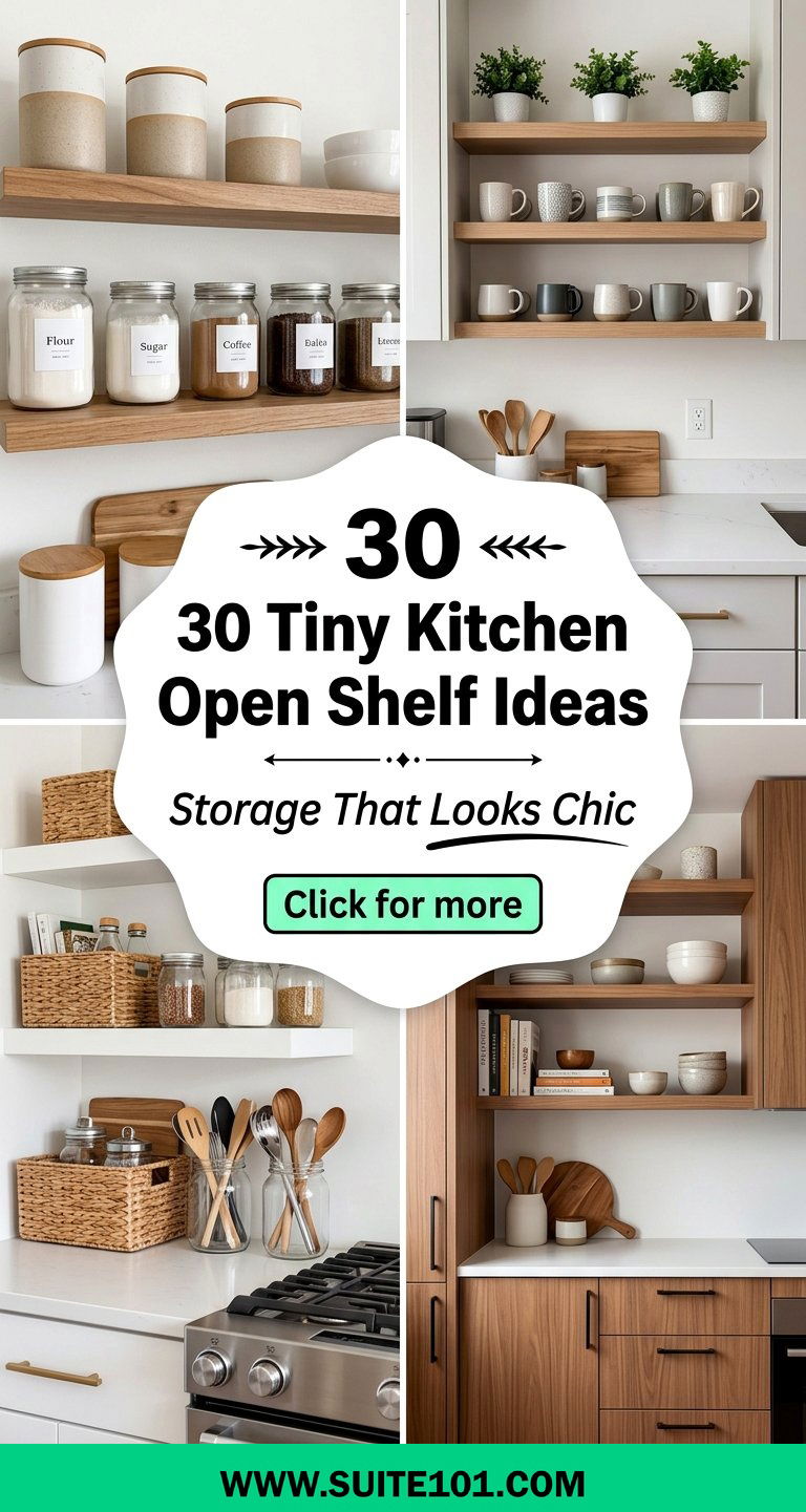 30 Tiny Kitchen Open Shelf Ideas for Storage That Looks Chic - 30 Tiny Kitchen Open Shelf Ideas for Storage That Looks Chic