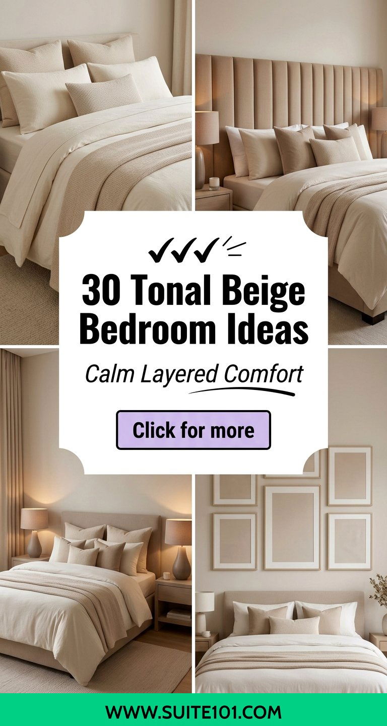 30 Tonal Beige Bedroom Ideas for Calm Layered Comfort Every Night - 30 Tonal Beige Bedroom Ideas for Calm Layered Comfort Every Night