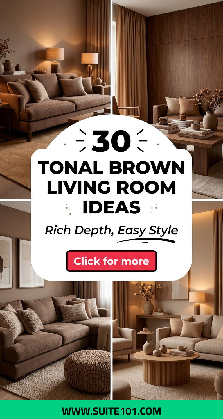 30 Tonal Brown Living Room Ideas for Rich Depth and Easy Style - 30 Tonal Brown Living Room Ideas for Rich Depth and Easy Style