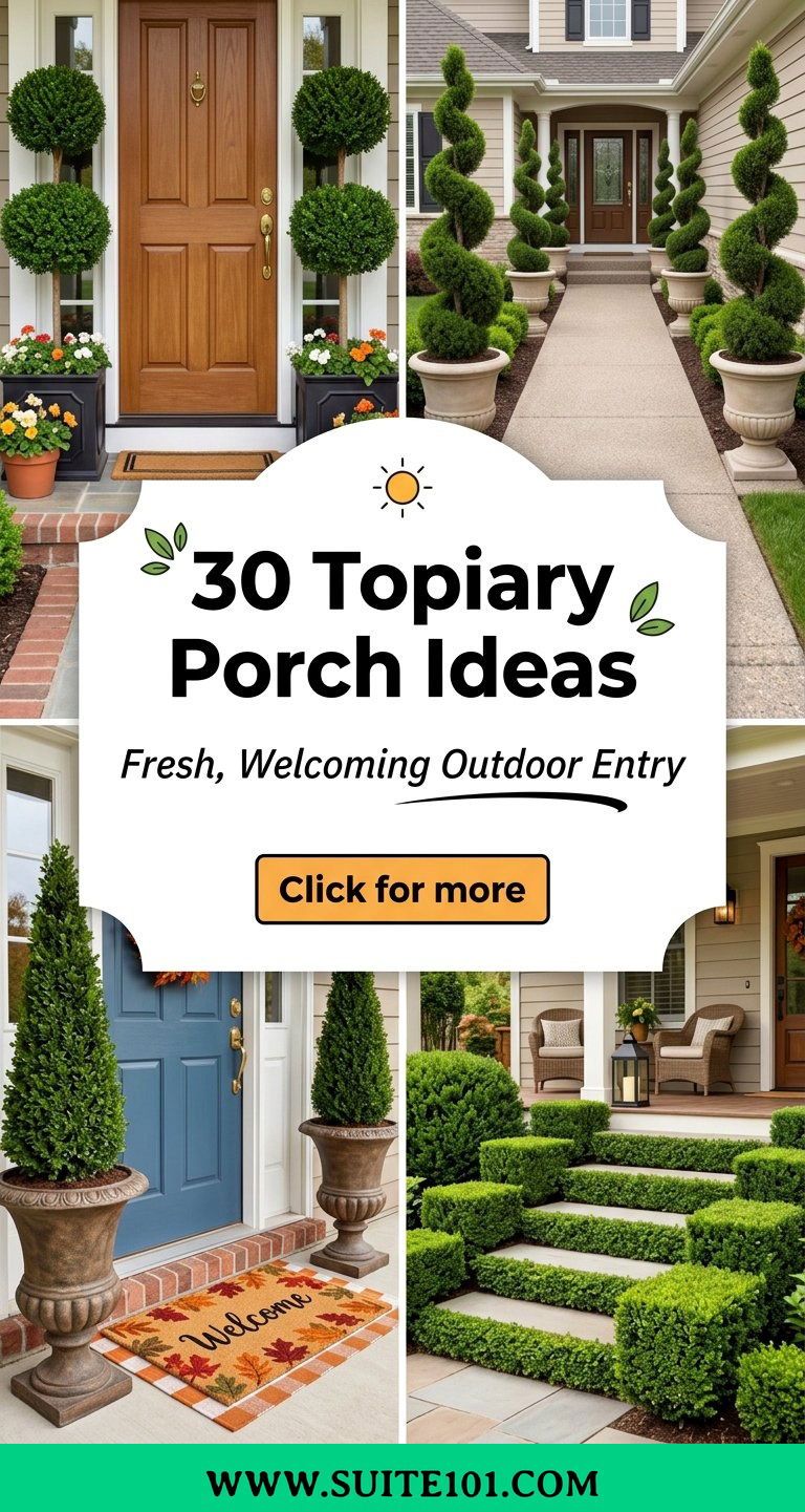 30 Topiary Porch Ideas for a Fresh Welcoming Outdoor Entry - 30 Topiary Porch Ideas for a Fresh, Welcoming Outdoor Entry
