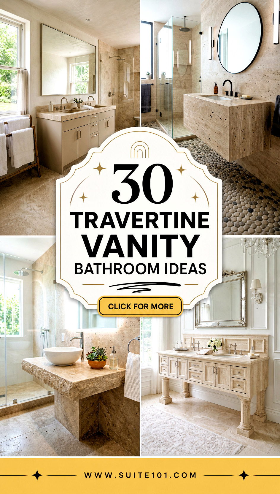 30 Travertine Vanity Bathroom Ideas for Timeless Luxury - 30 Travertine Vanity Bathroom Ideas for Timeless Luxury