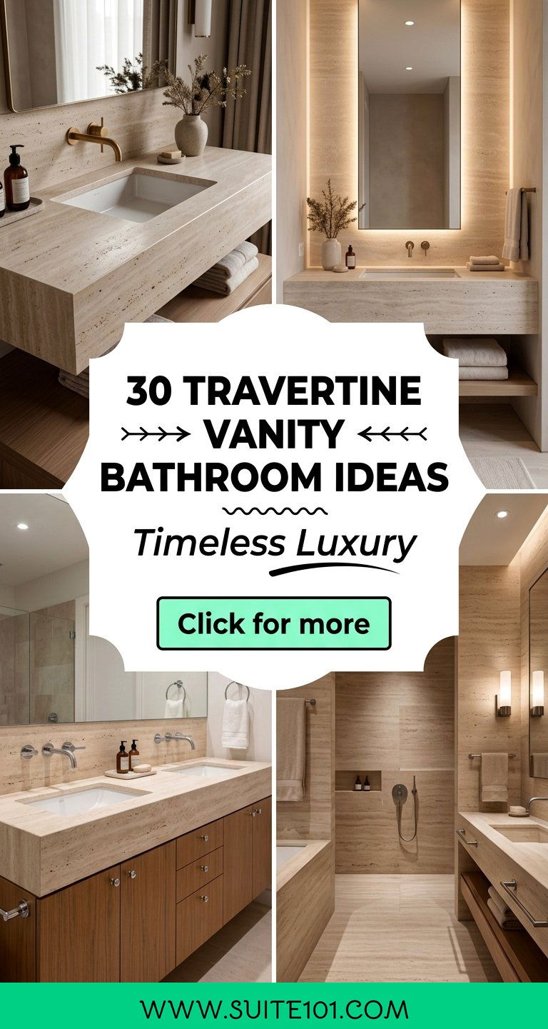 30 Travertine Vanity Bathroom Ideas for Timeless Luxury - 30 Travertine Vanity Bathroom Ideas for Timeless Luxury