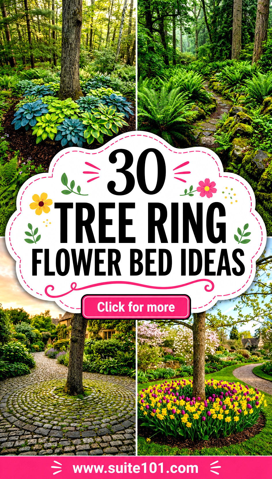 30 Tree Ring Flower Bed Ideas for a Polished Blooming Yard - 30 Tree Ring Flower Bed Ideas for a Polished, Blooming Yard