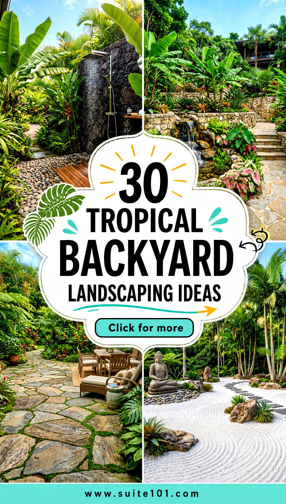 30 Tropical Backyard Landscaping Ideas for a Vacation-Feel Yard - 30 Tropical Backyard Landscaping Ideas for a Vacation-Feel Yard