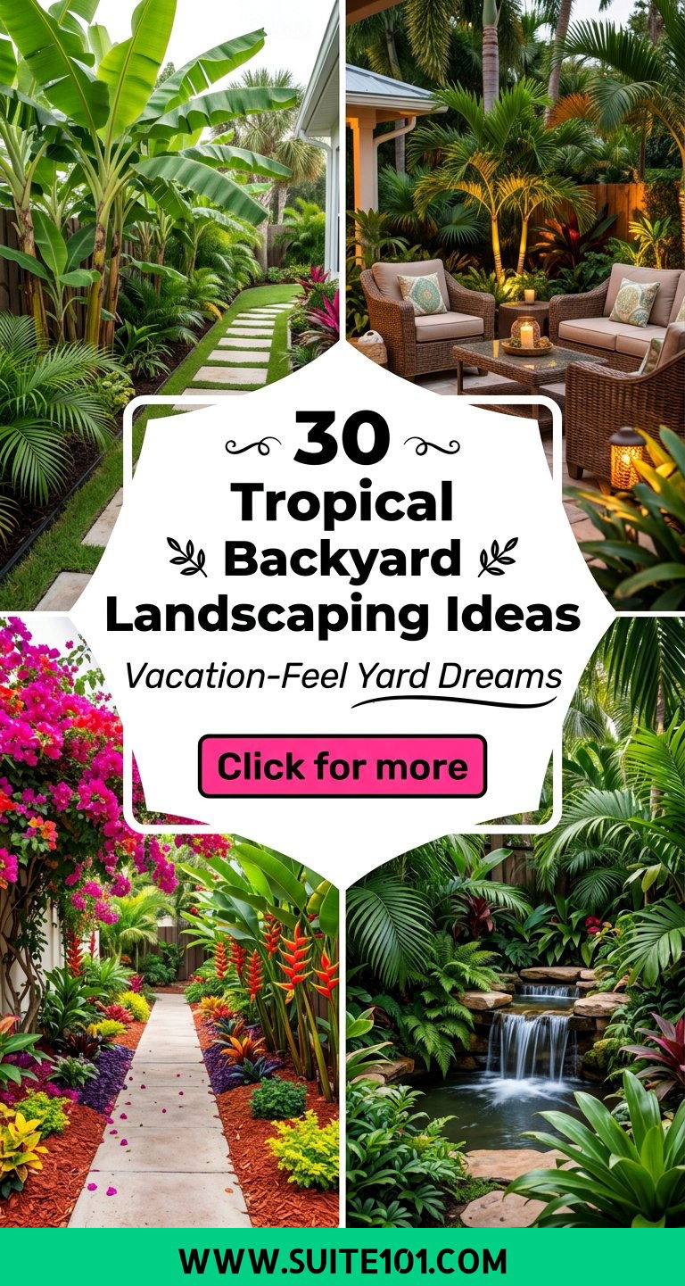 30 Tropical Backyard Landscaping Ideas for a Vacation-Feel Yard - 30 Tropical Backyard Landscaping Ideas for a Vacation-Feel Yard