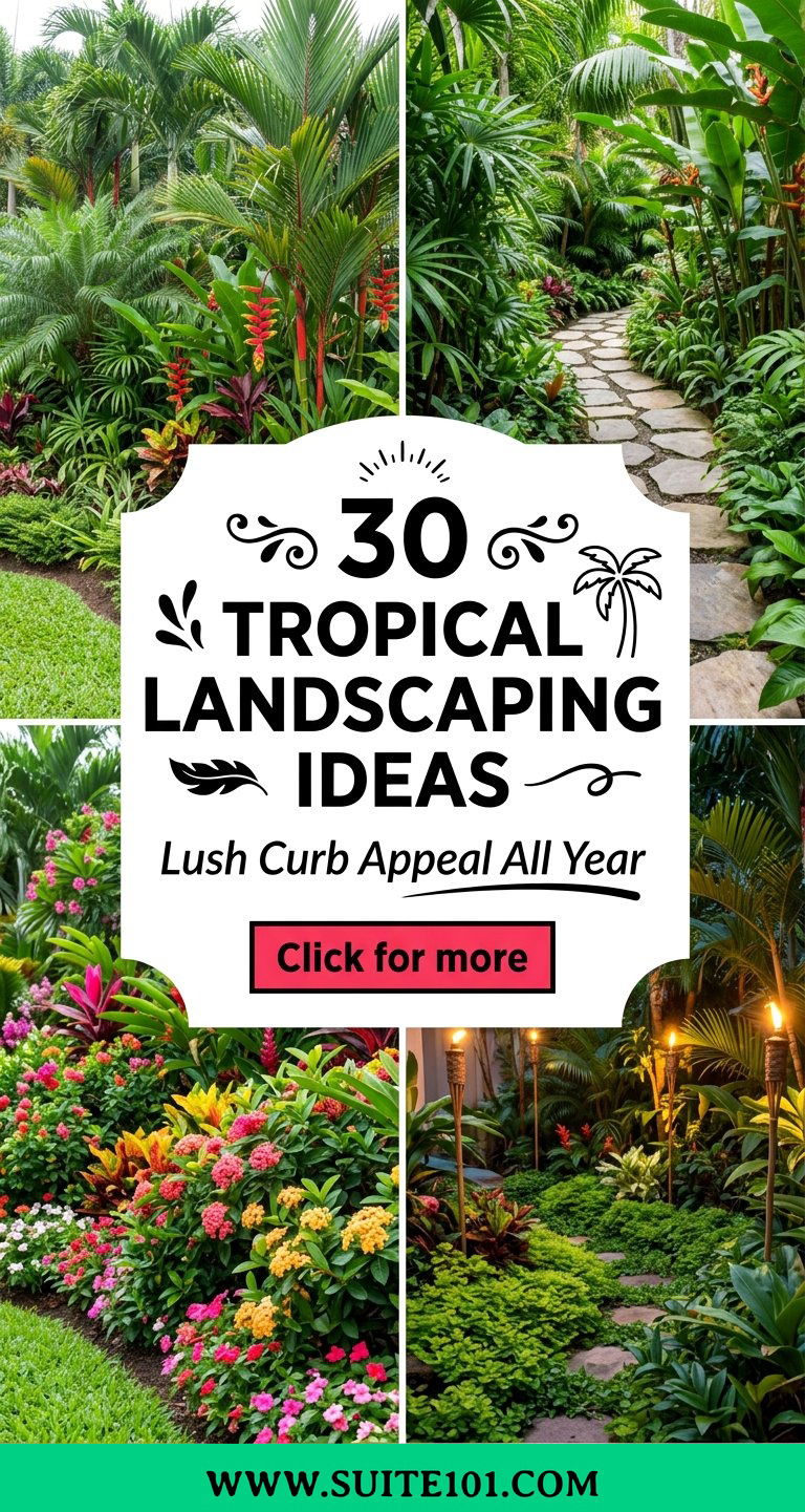 30 Tropical Landscaping Ideas for Lush Curb Appeal All Year - 30 Tropical Landscaping Ideas for Lush Curb Appeal All Year