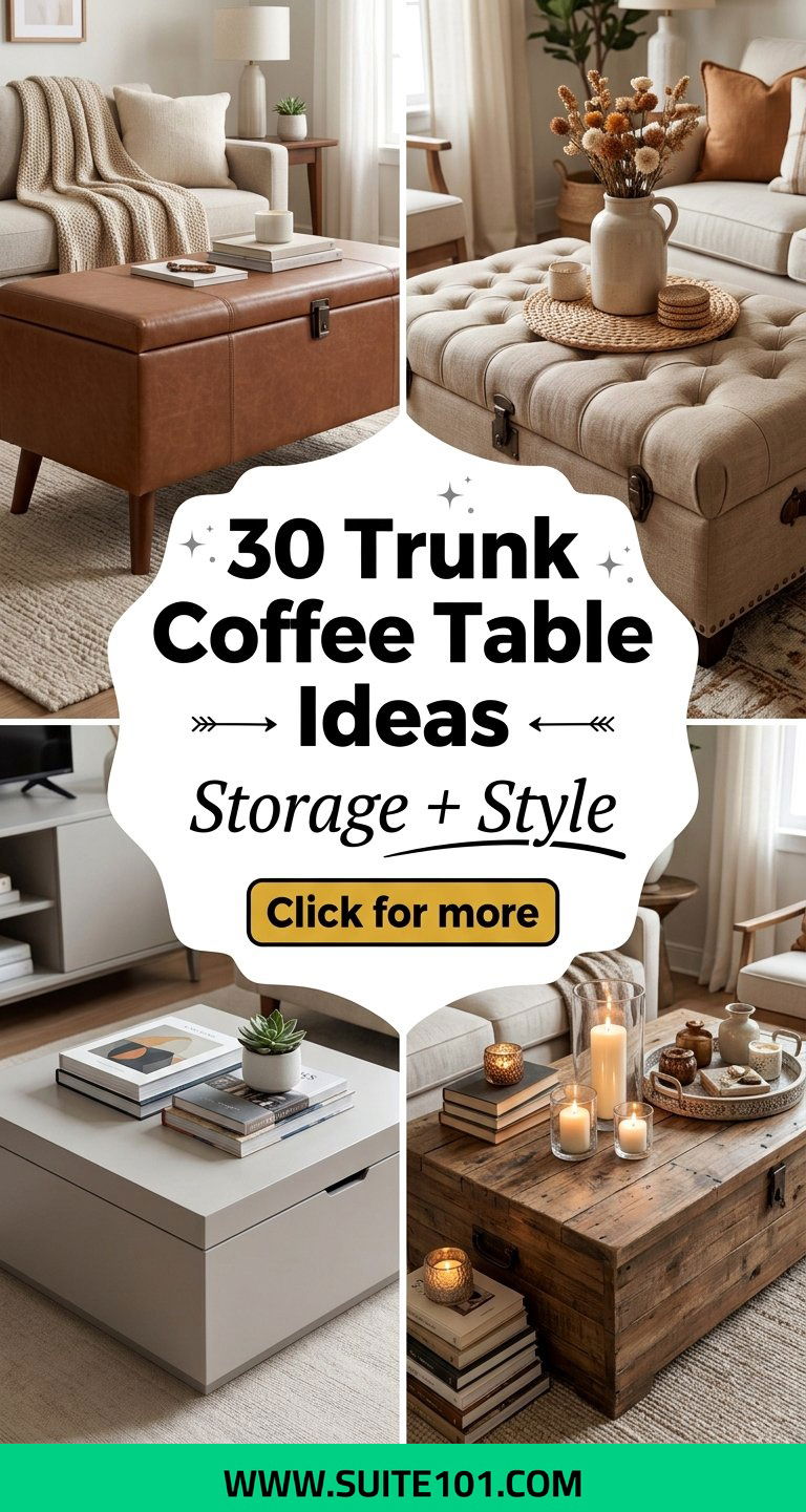 30 Trunk Coffee Table Ideas for Storage Style and Easy Living - 30 Trunk Coffee Table Ideas for Storage, Style, and Easy Living