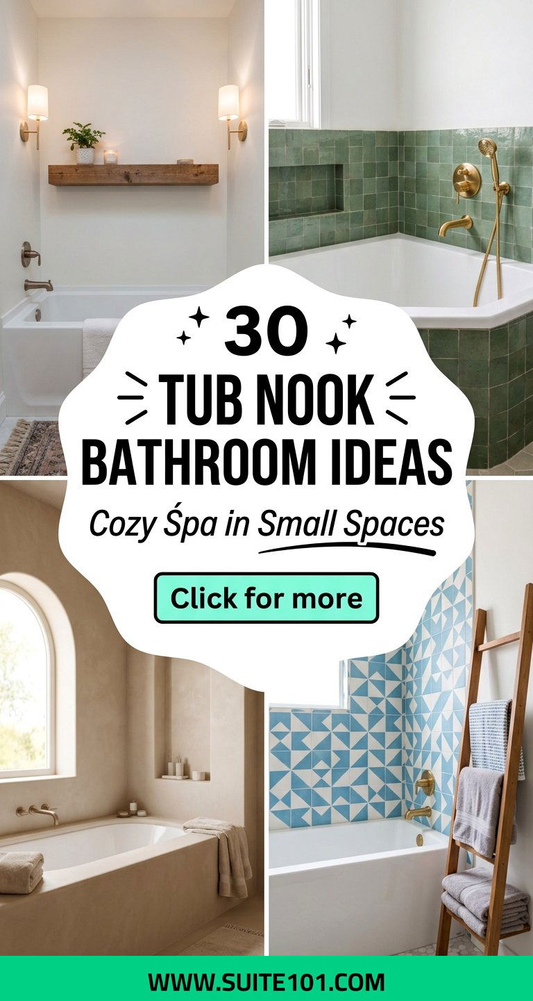 30 Tub Nook Bathroom Ideas for Small-Space Remodel Inspiration - 30 Tub Nook Bathroom Ideas for Small-Space Remodel Inspiration
