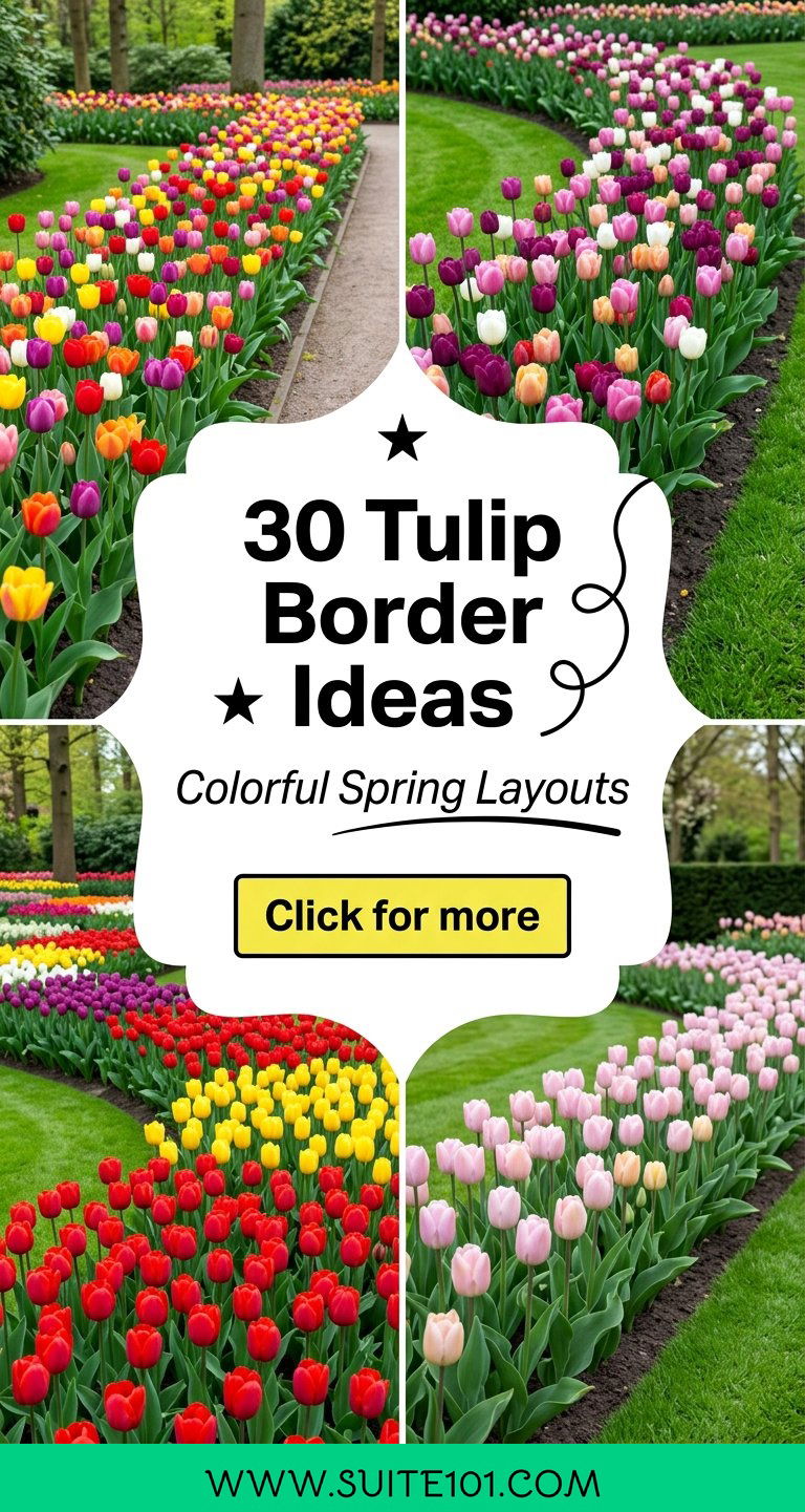 30 Tulip Border Ideas for Colorful Spring Gardens with Layouts - 30 Tulip Border Ideas for Colorful Spring Gardens with Layouts