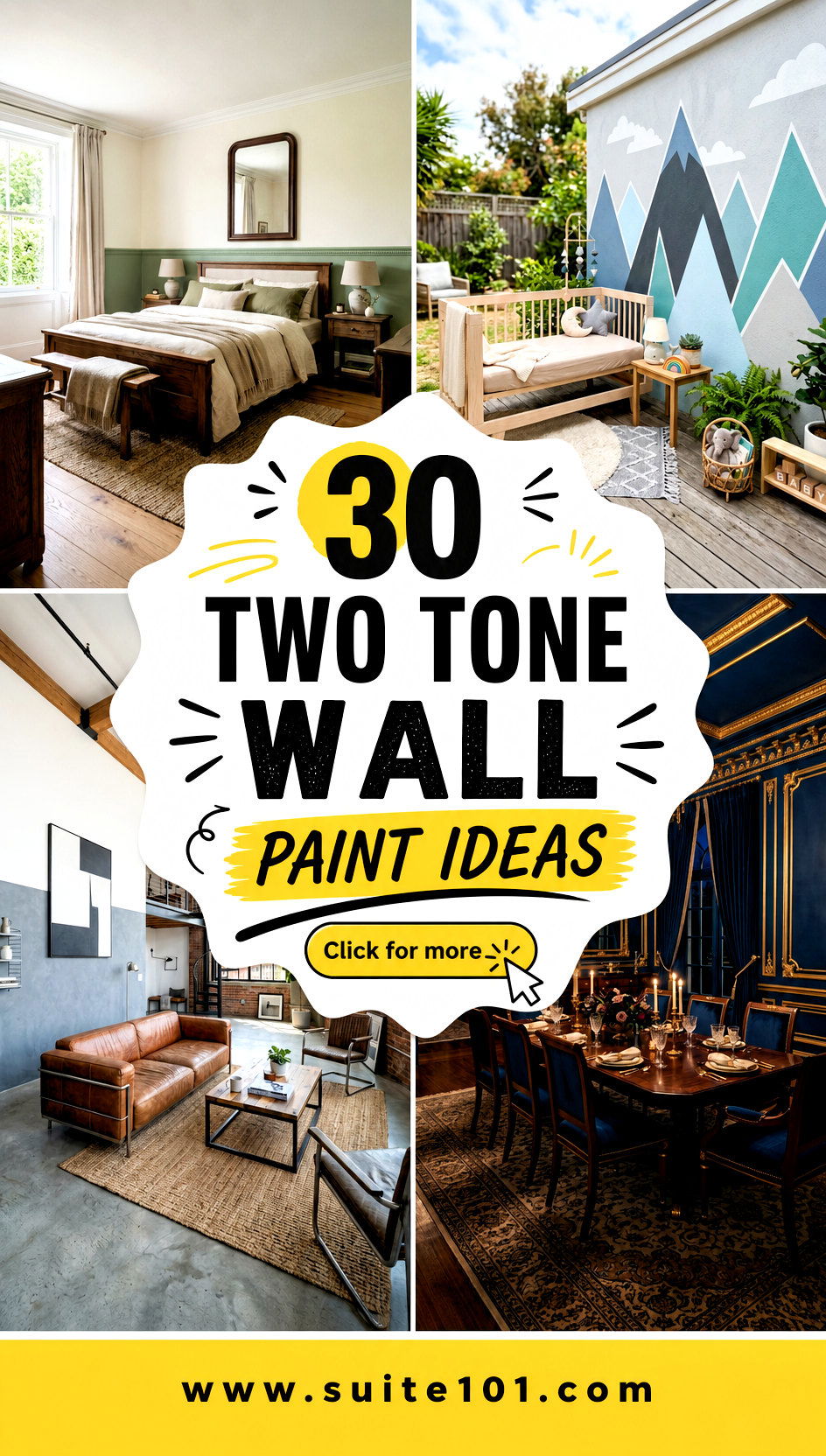 30 Two Tone Wall Paint Ideas for a Bold Stylish Look Today - 30 Two Tone Wall Paint Ideas for a Bold, Stylish Look Today