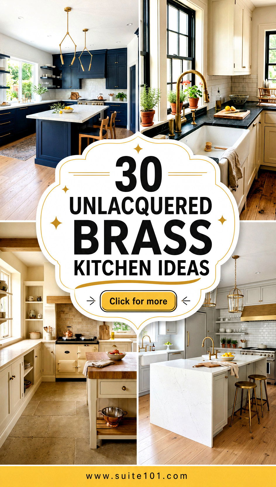 30 Unlacquered Brass Kitchen Ideas for a Warm Luxe Feel - 30 Unlacquered Brass Kitchen Ideas for a Warm, Luxe Feel