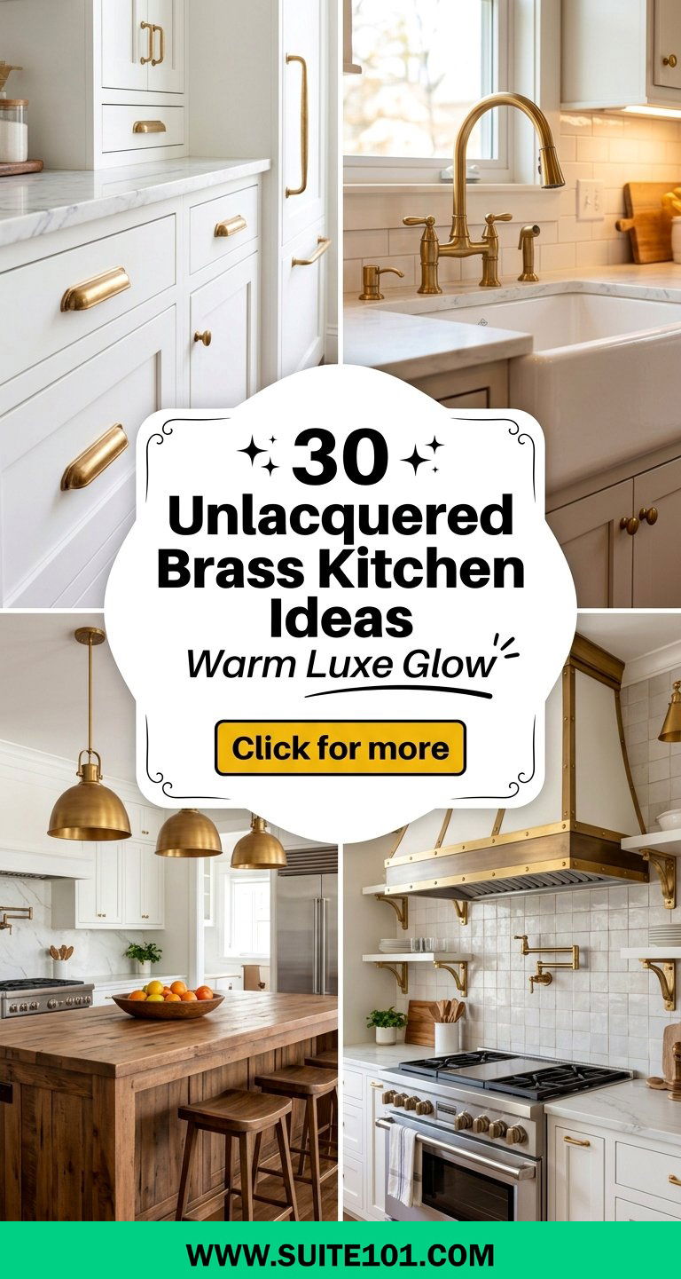 30 Unlacquered Brass Kitchen Ideas for a Warm Luxe Feel - 30 Unlacquered Brass Kitchen Ideas for a Warm, Luxe Feel