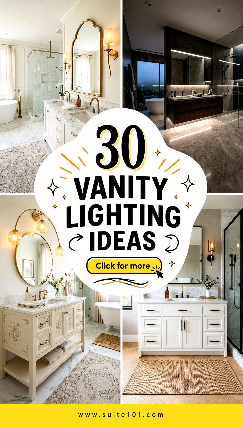 30 Vanity Lighting Ideas for Flattering Bright Bathroom Glow - 30 Vanity Lighting Ideas for Flattering, Bright Bathroom Glow